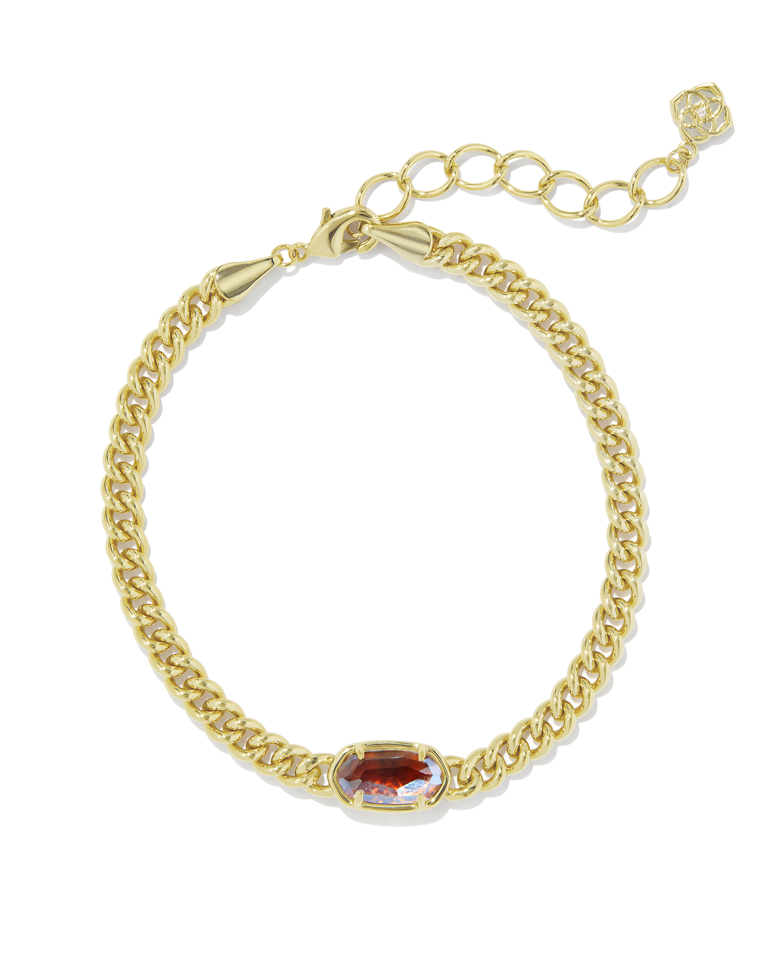 Grayson Gold Delicate Link and Chain Bracelet in Dichroic Glass ...