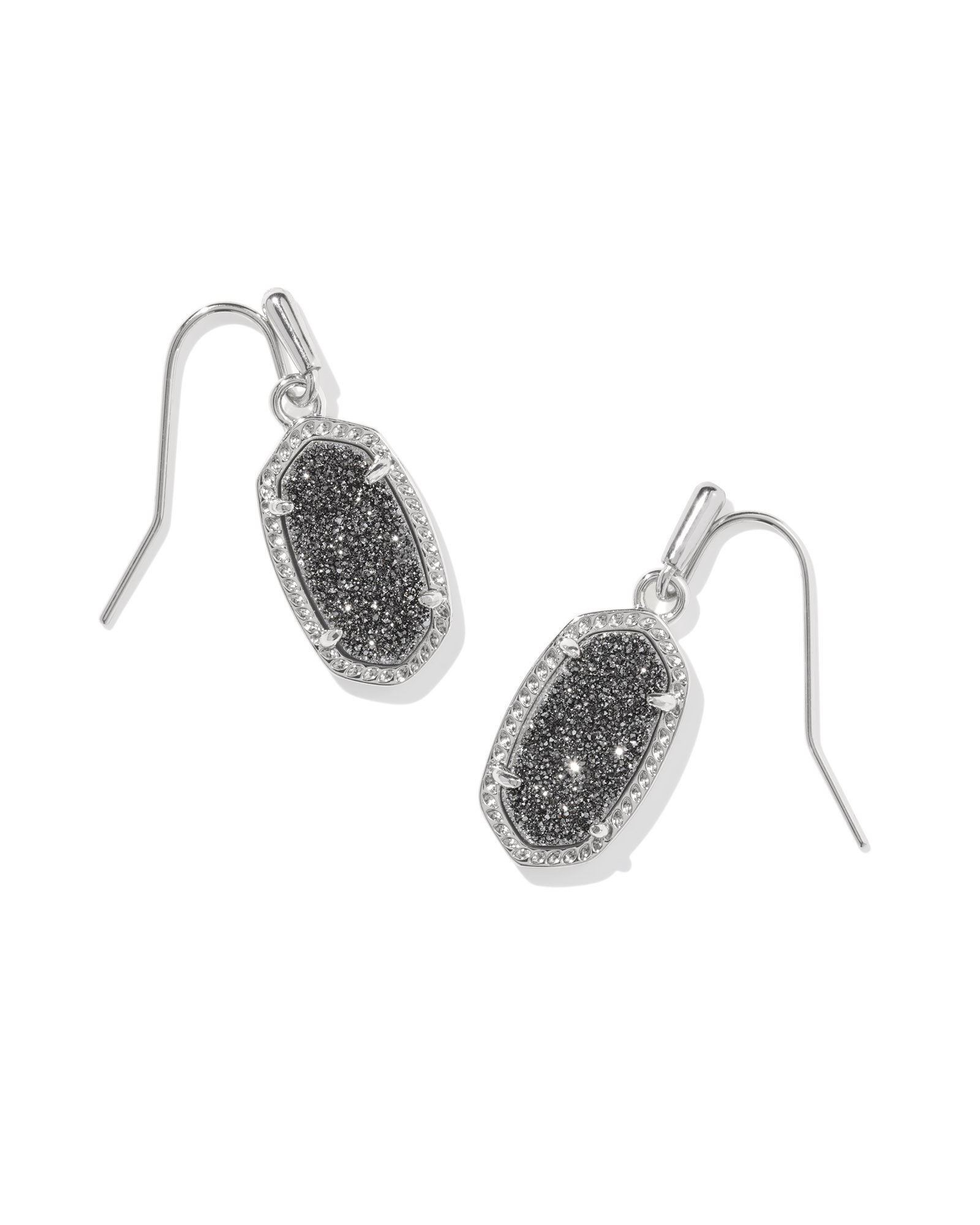 Kendra Scott Lee Gunmetal Drop outlet Earrings in Platinum Drusy NWT