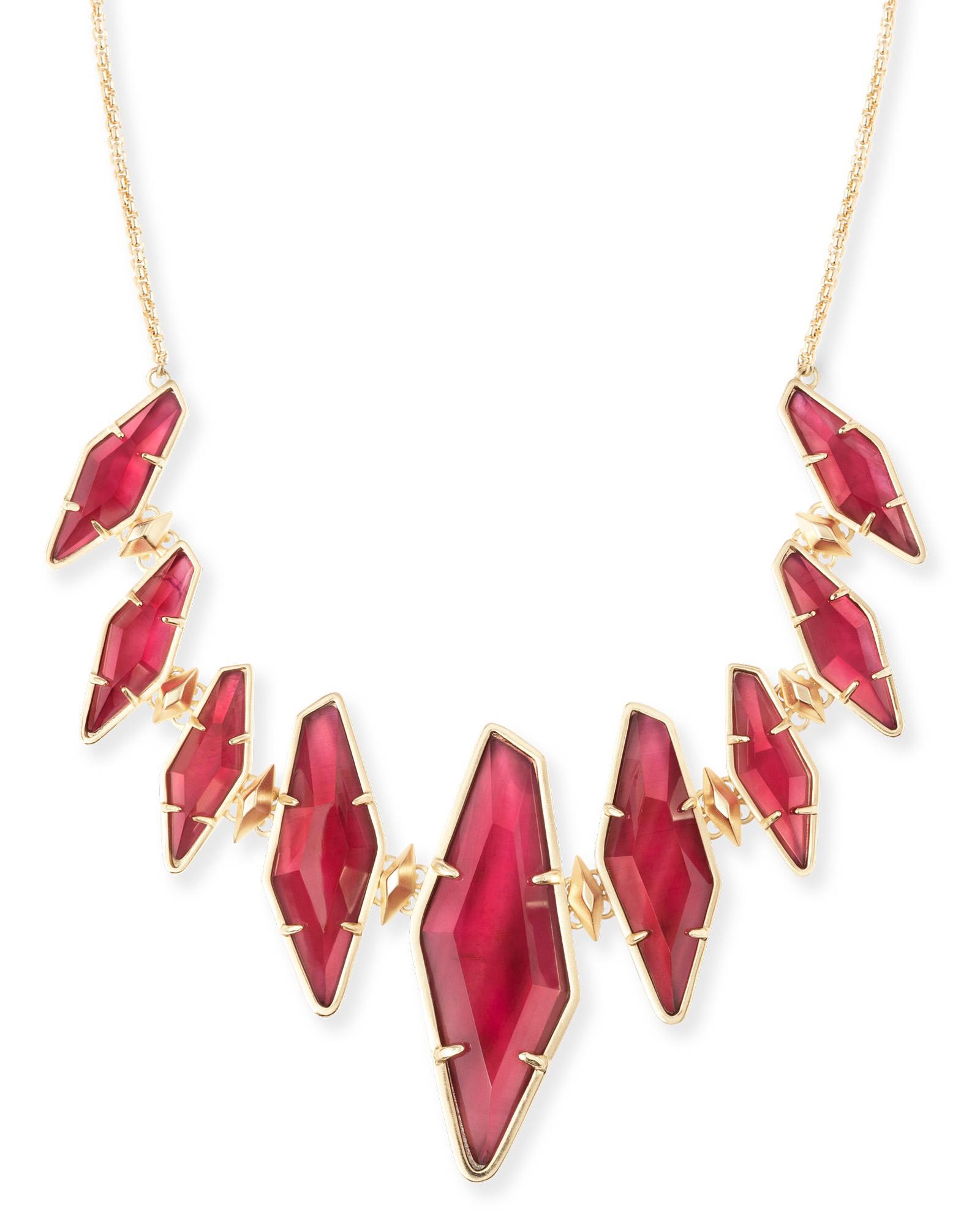 Berniece Burgundy Statement Necklace in Gold | Kendra Scott