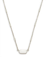 Susie Gold Pendant Necklace Layering Set of 2 in Bright White