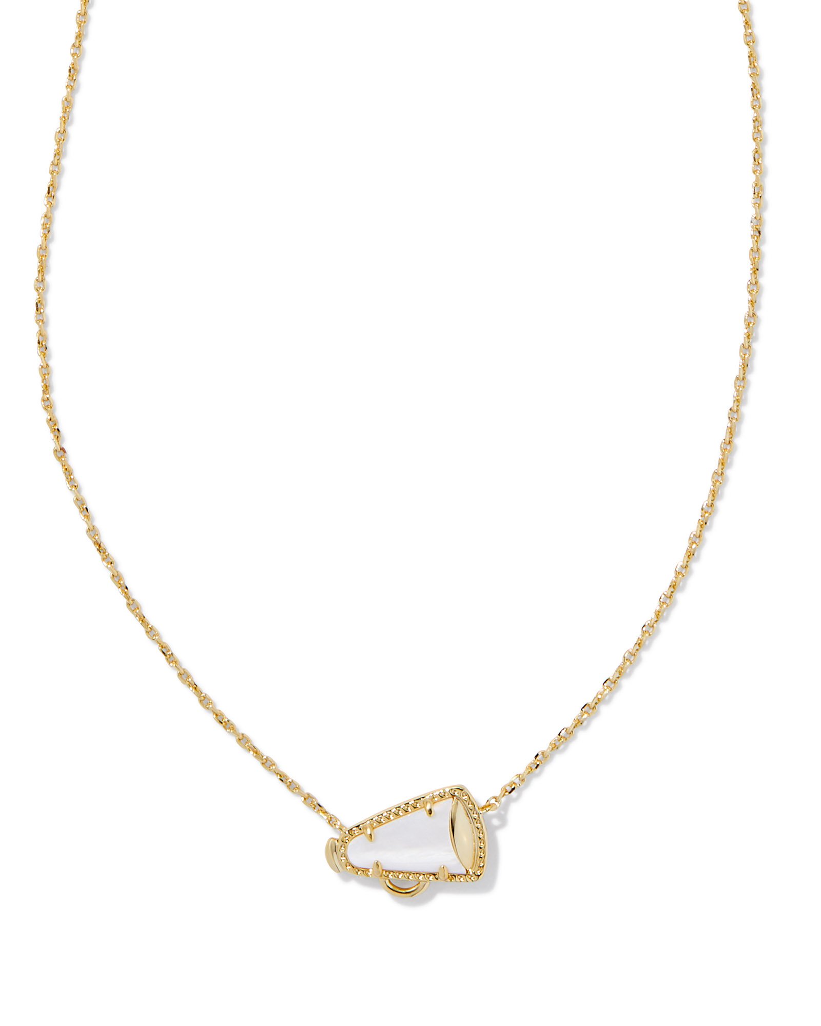 Cheer Gold Short Pendant Necklace in White Mother-of-Pearl | Kendra Scott