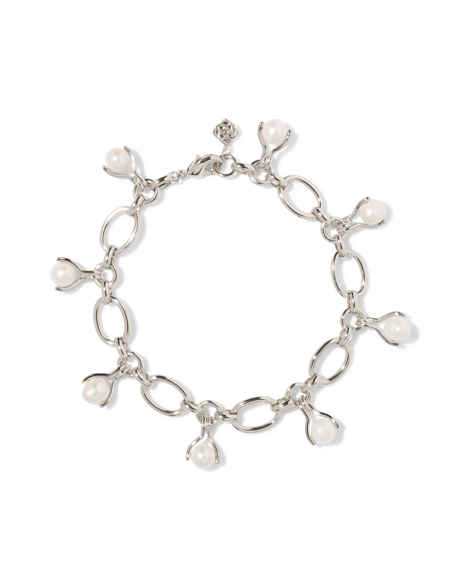 Ashton Silver Pearl Chain Bracelet in White Pearl | Kendra Scott