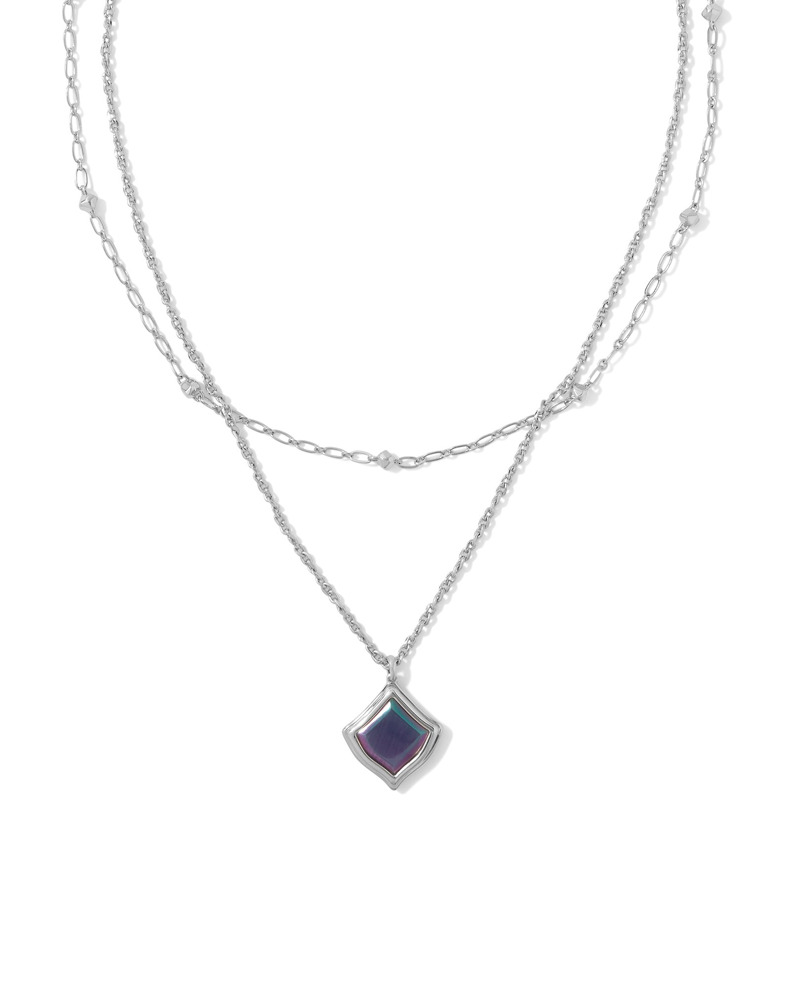 kacey-silver-multi-strand-necklace-in-purple-cat-s-eye-kendra-scott