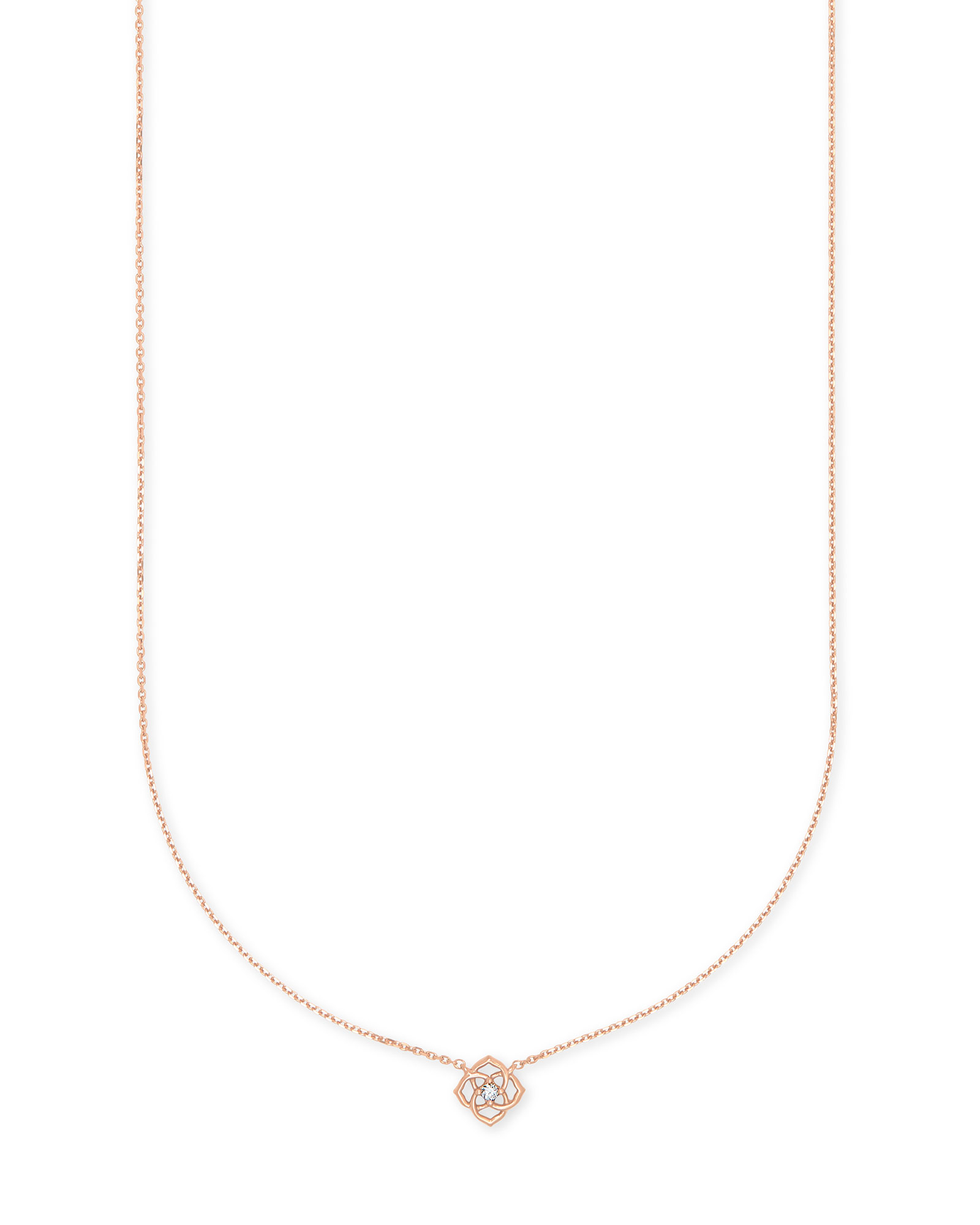 Fleur 14k White Gold Pendant Necklace in White Diamond | Kendra Scott