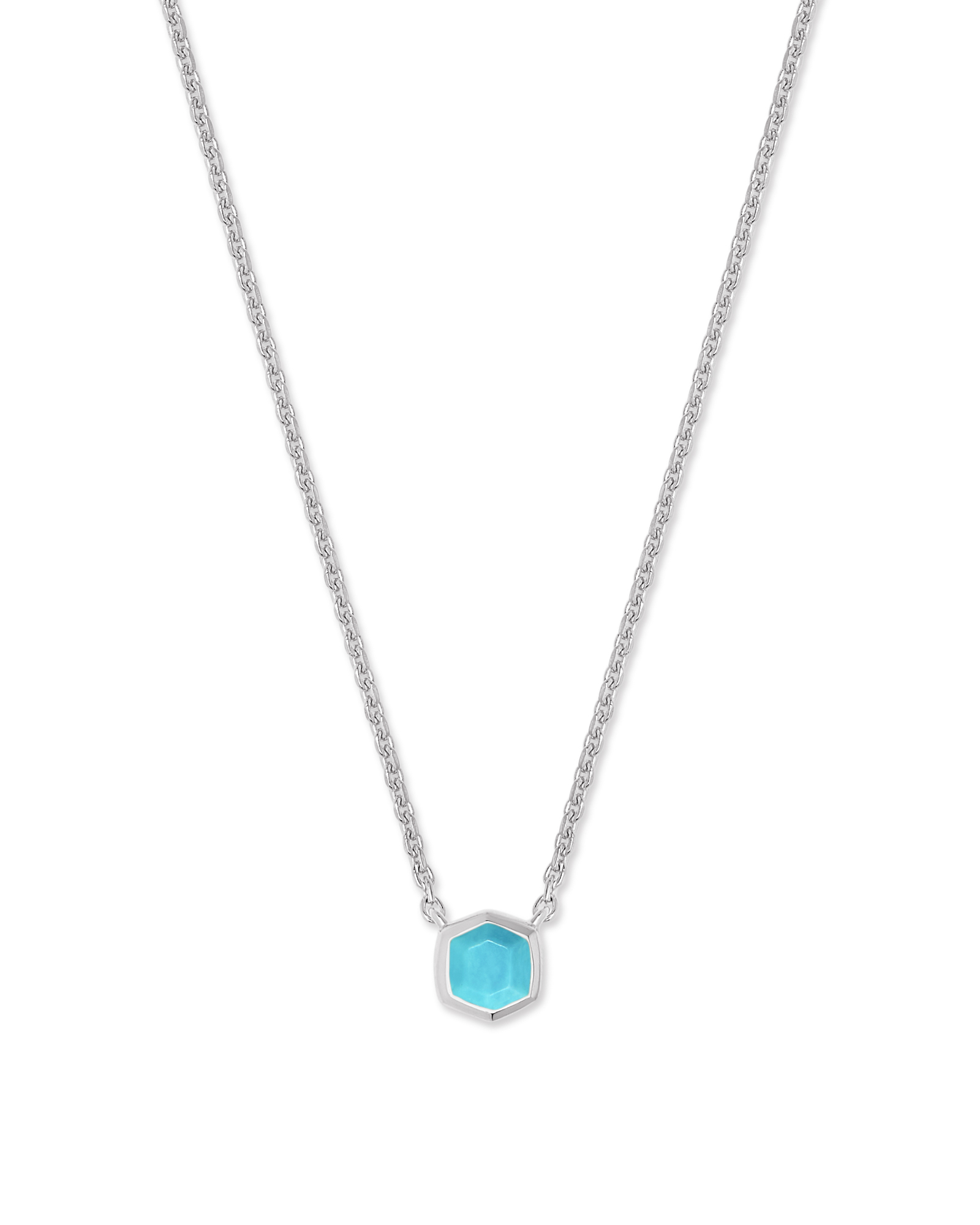 Davie Sterling Silver Pendant Necklace in Turquoise