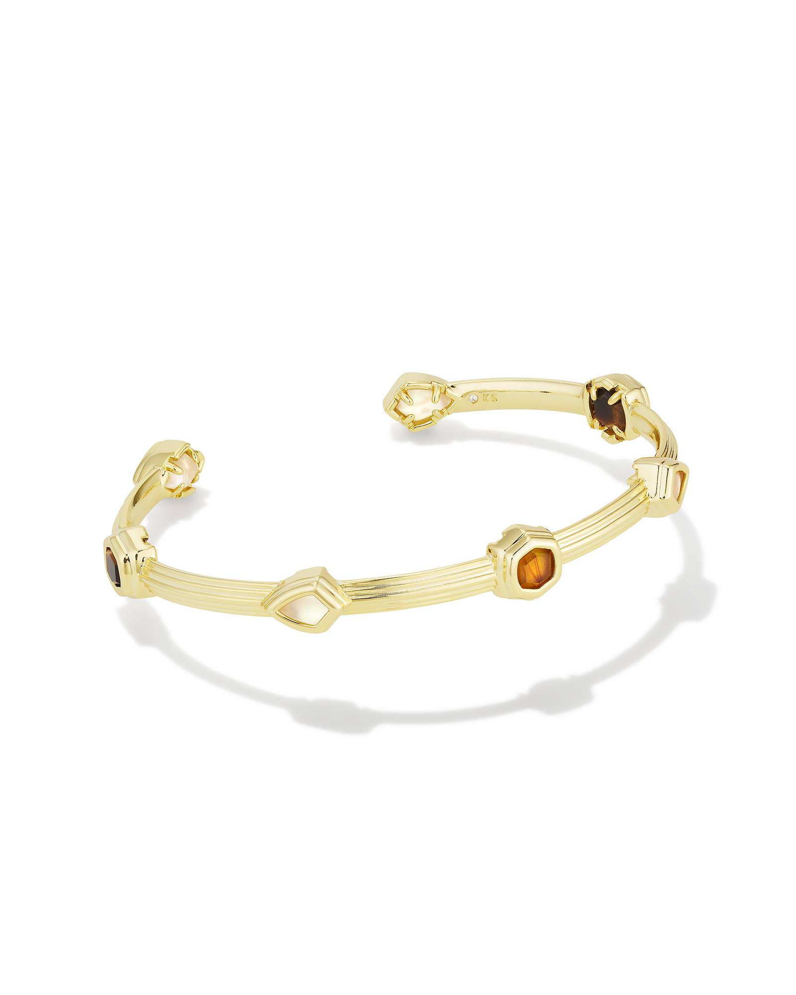 Elton Gold Cuff Bracelet in Iridescent Drusy