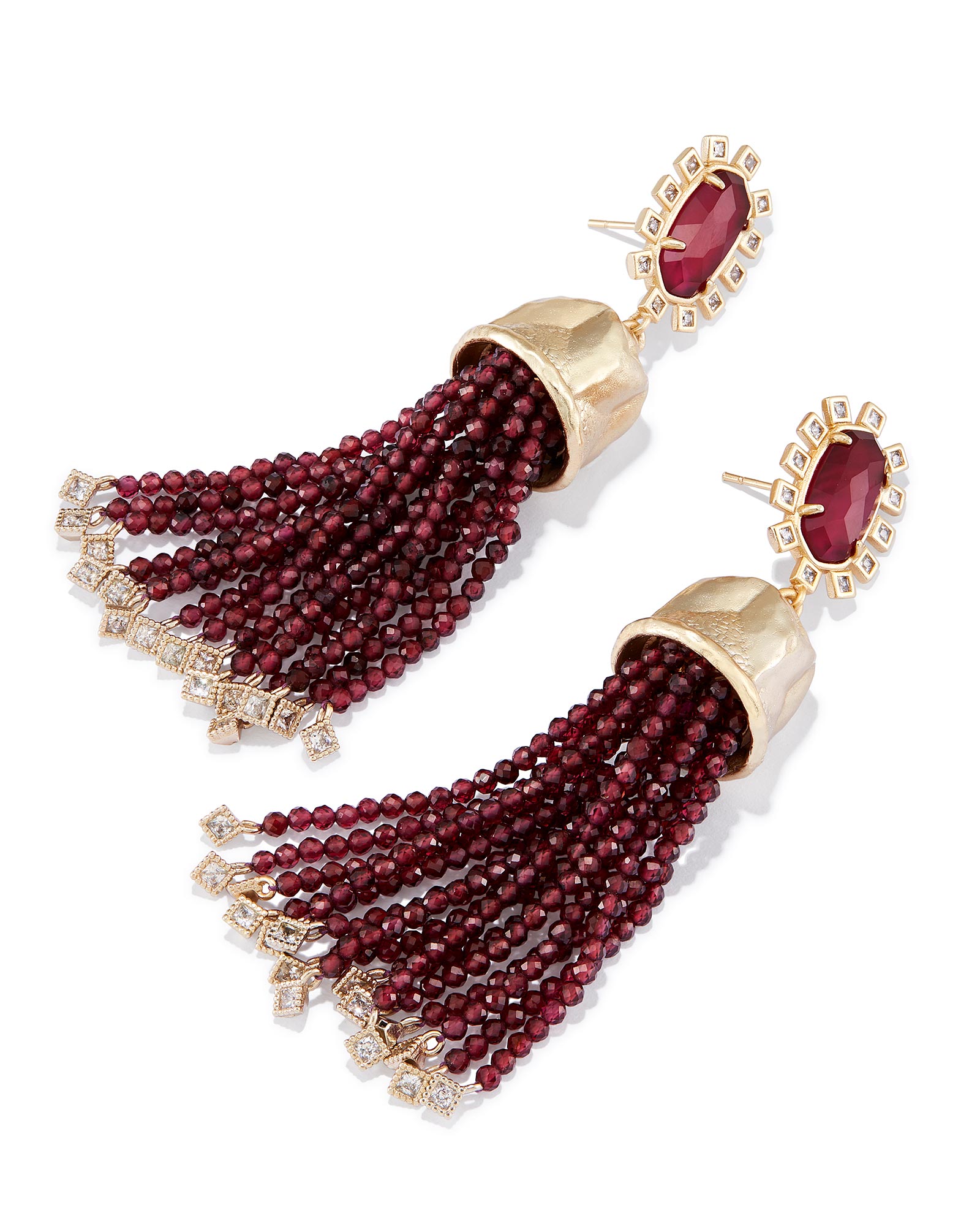 Decker Tassel Statement Earrings in Berry Kendra Scott