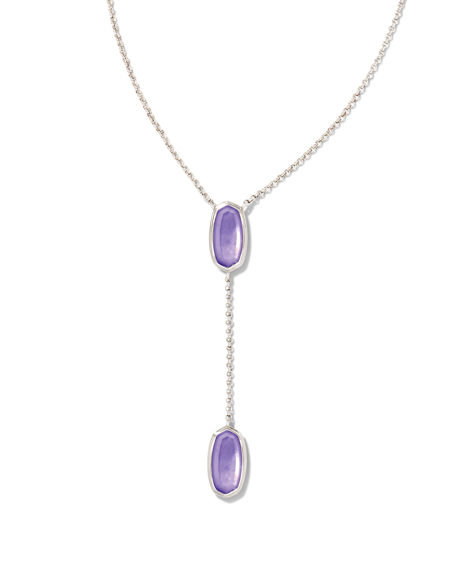 Elisa Silver Pendant Necklace in Amythyst