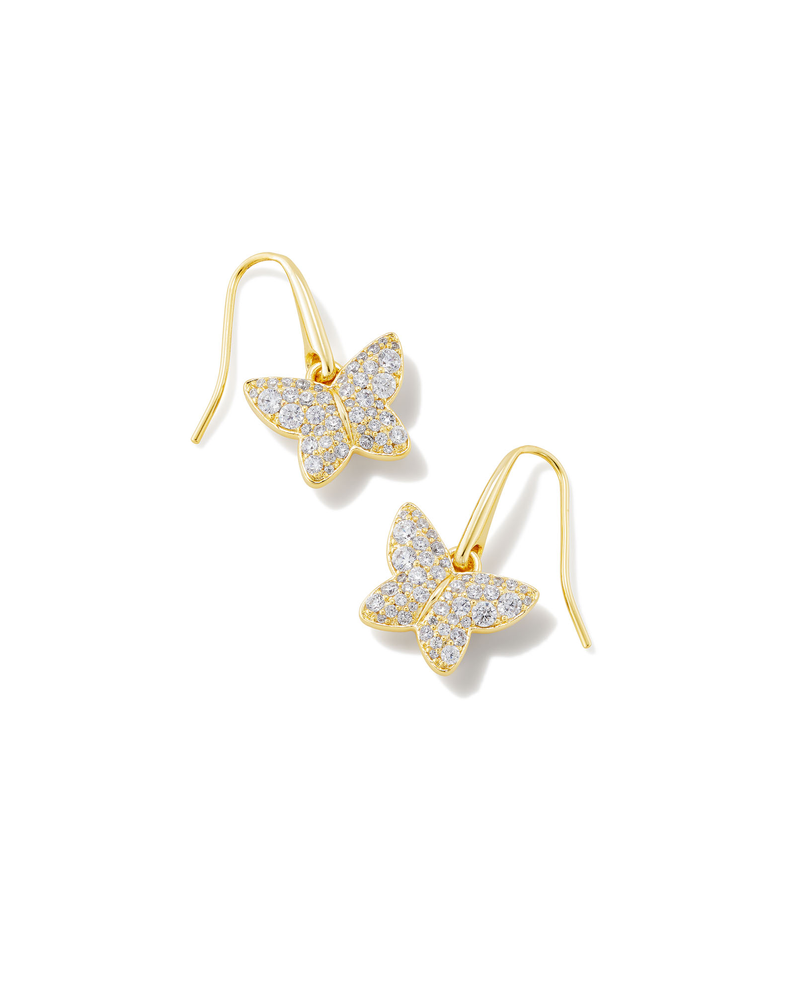 Dainty CZ Butterfly Earrings Best Friend Gift for Her 14K 