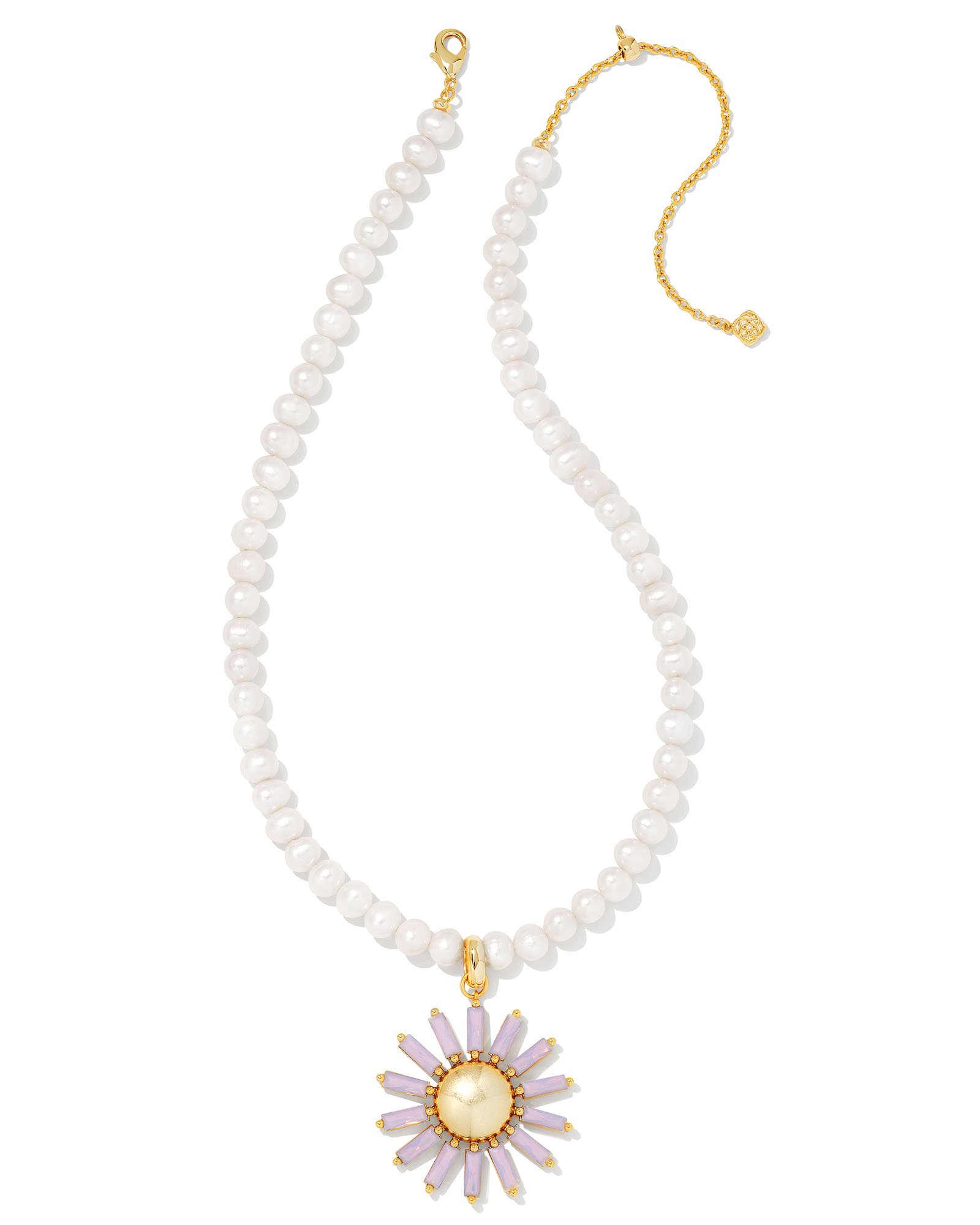 Madison Daisy Convertible Gold Pearl Statement Necklace in Pink Opal  Crystal | Kendra Scott