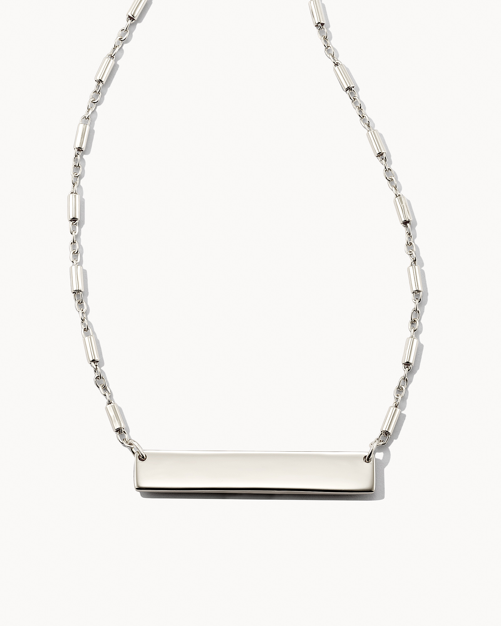 TH Monogram Stainless Steel Short Chain Necklace, SILVER