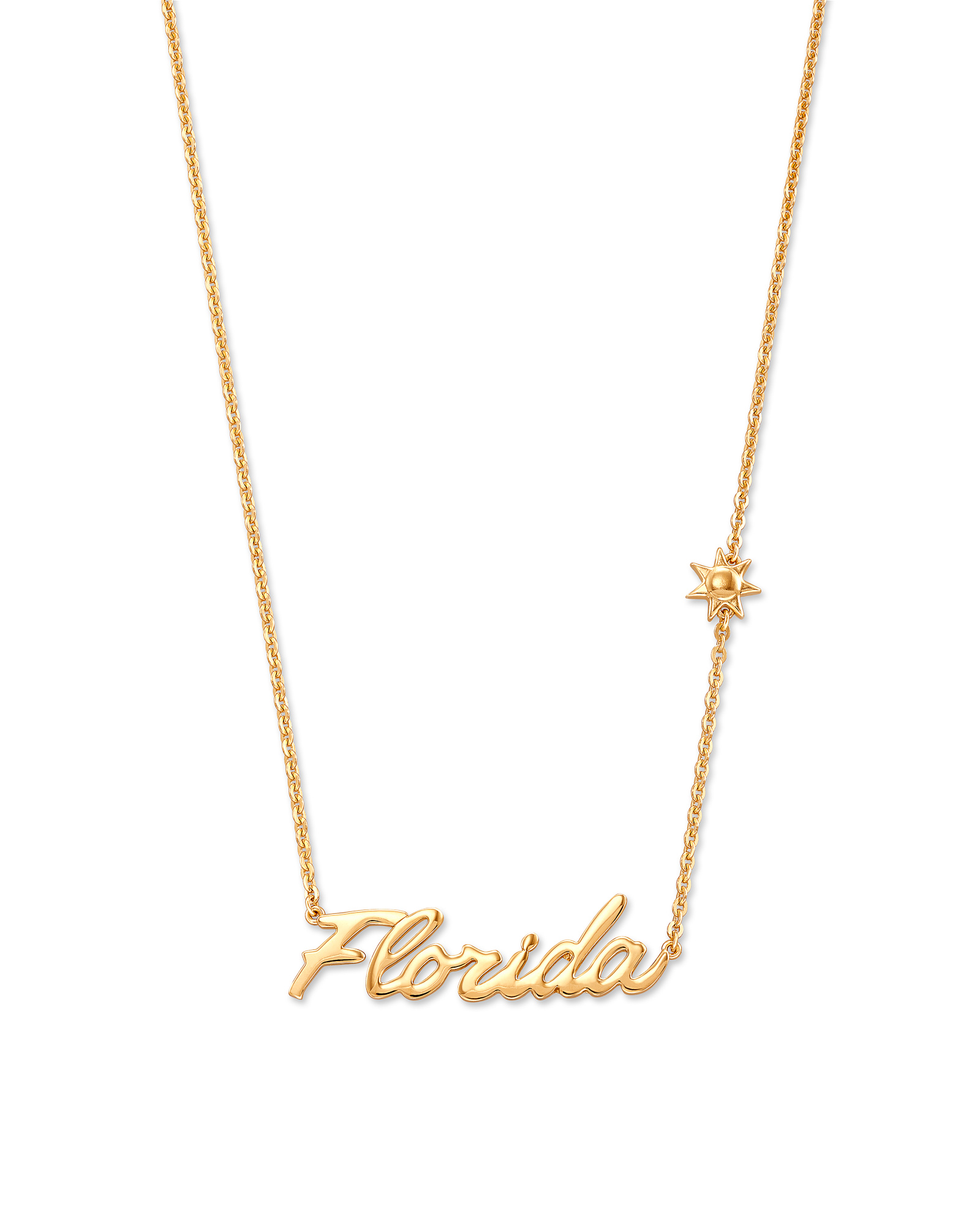 Florida Bar Necklace, Dainty Necklace, Tiny hot Florida Necklace, dainty Florida necklace, Florida letter necklace,