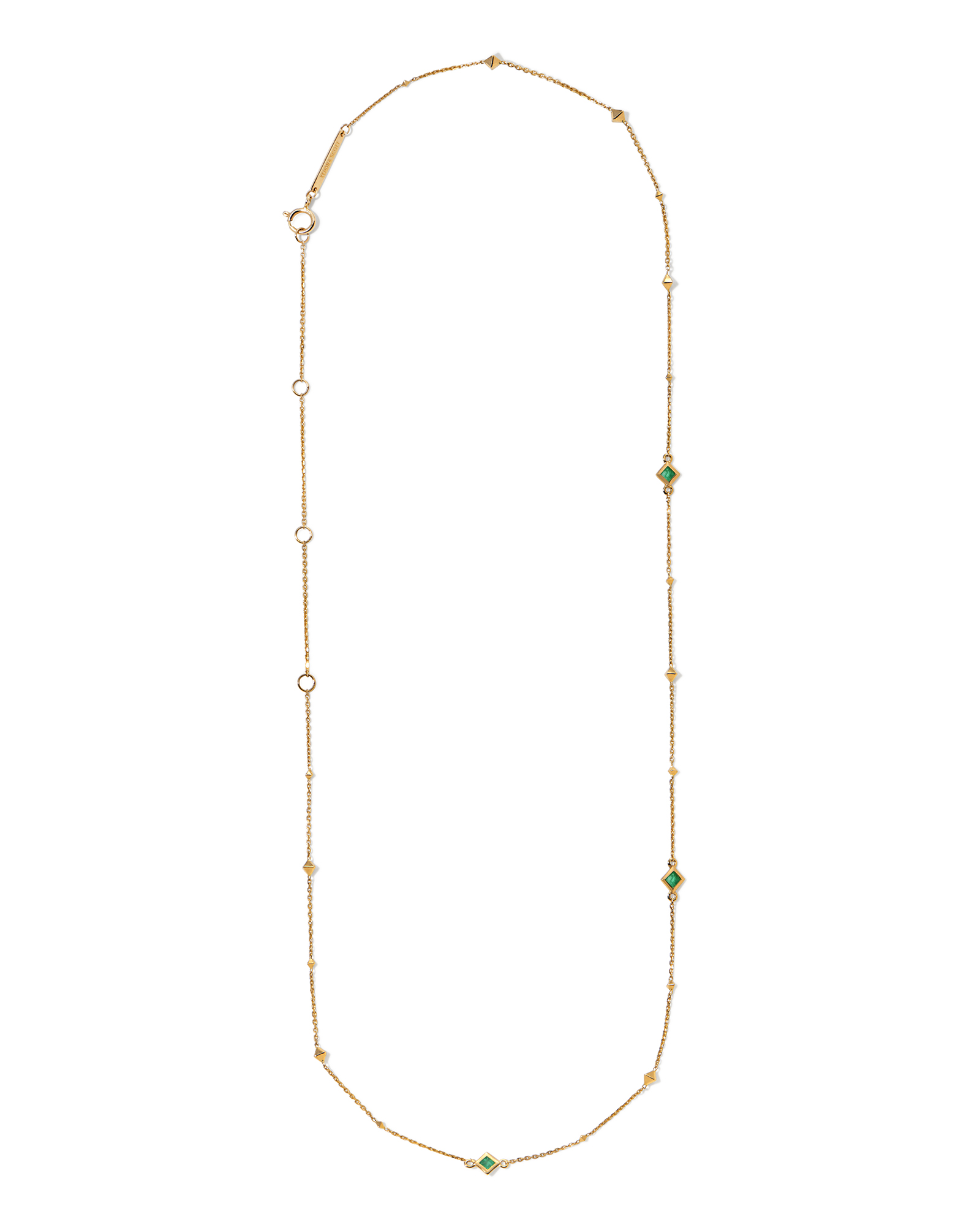 Michelle 14k Yellow Gold Strand Necklace in White Diamond