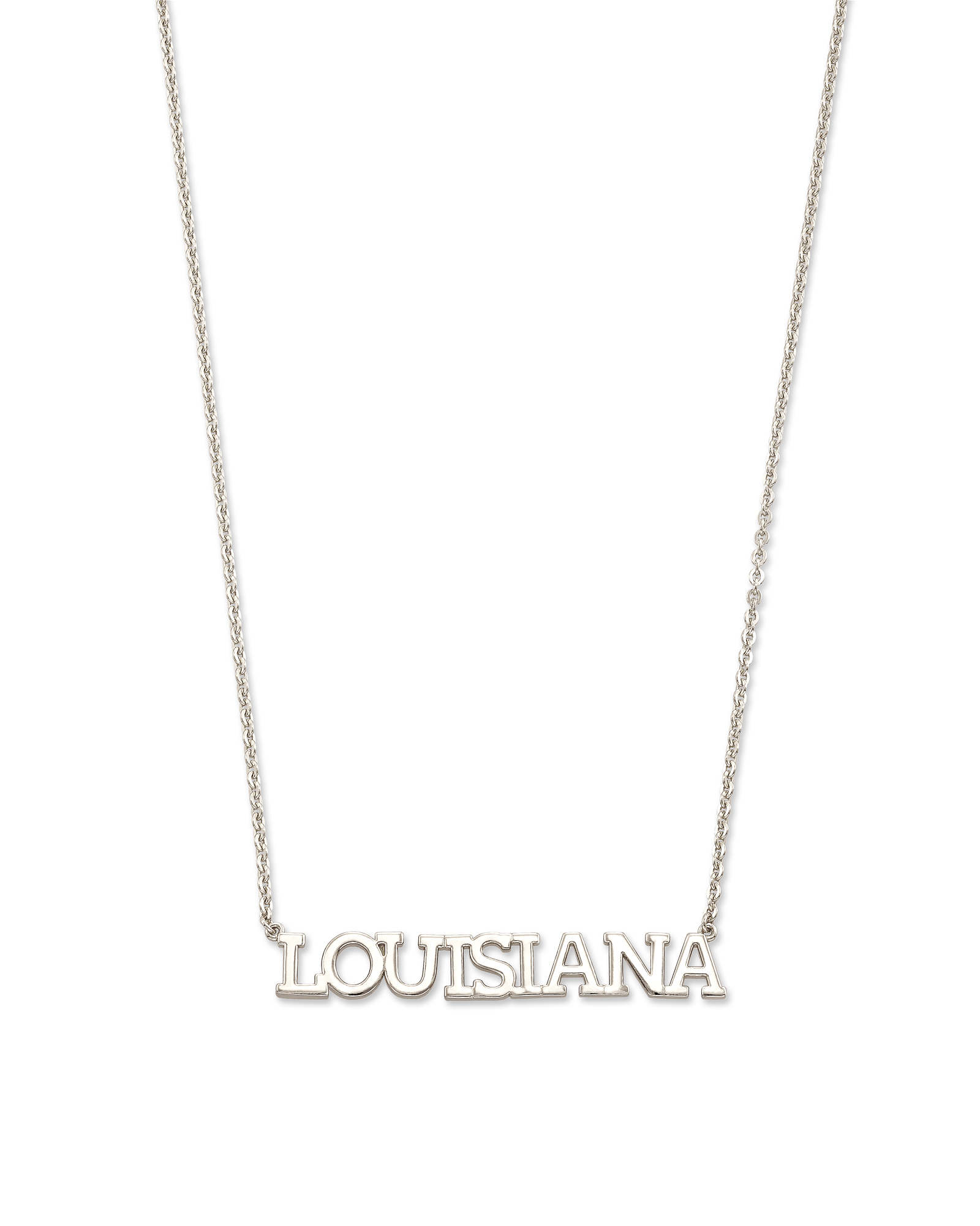 Louisiana Necklace sterling silver Louisiana state necklace pendant w/heart  personalize name necklace hometown jewelry