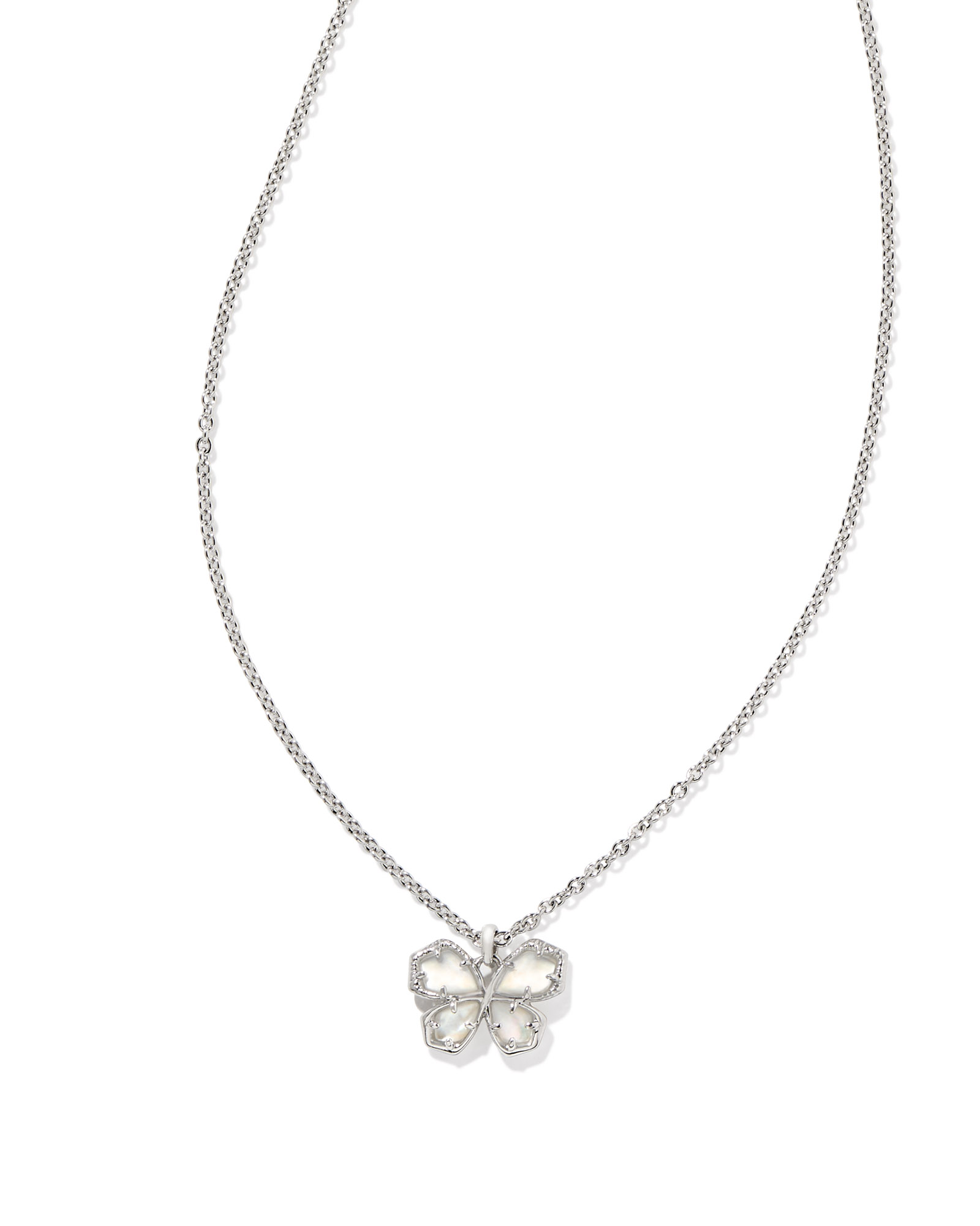 Silver necklace hot Butterfly