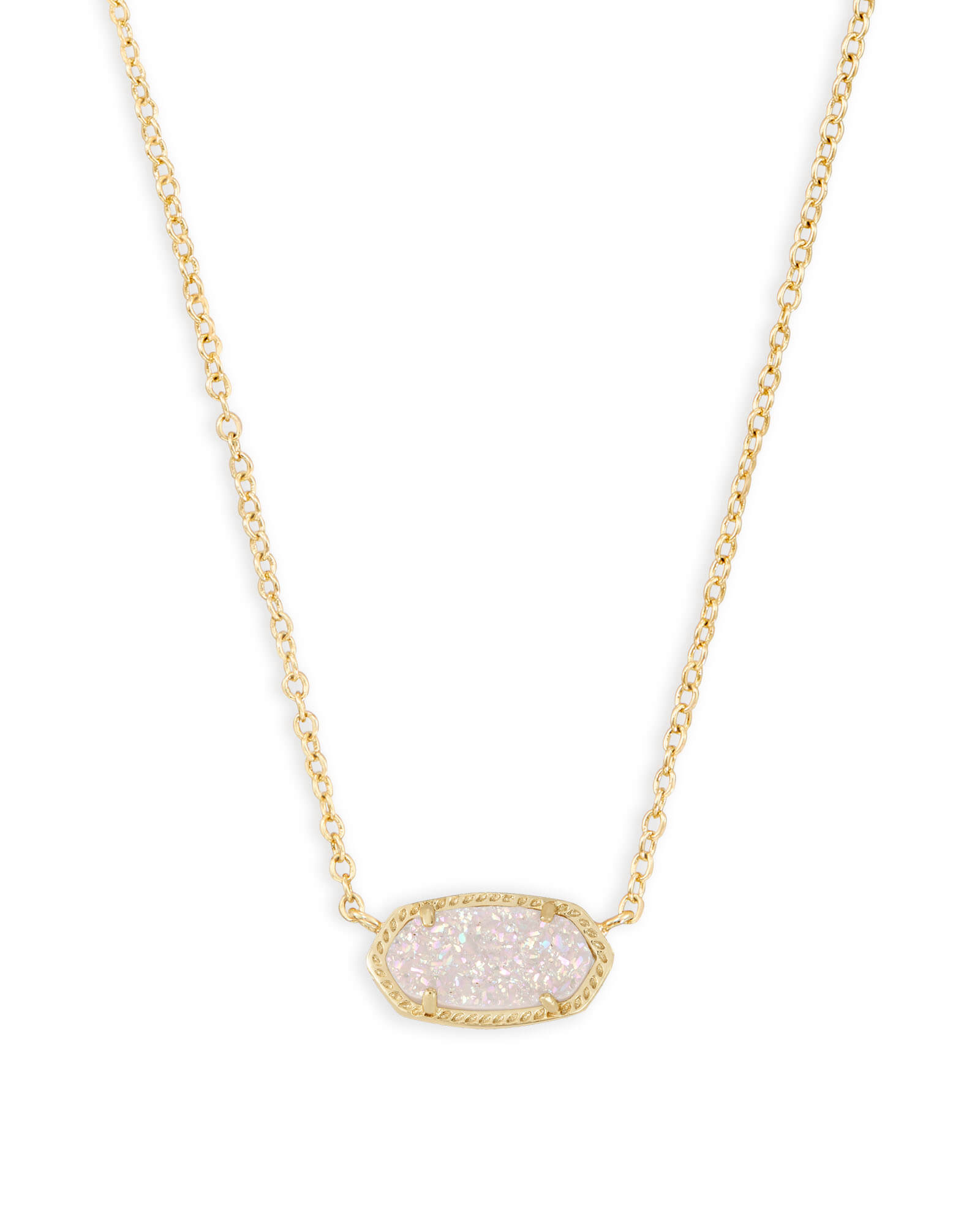 Kendra Scott Iridescent Drusy Necklace Rose Gold Plated