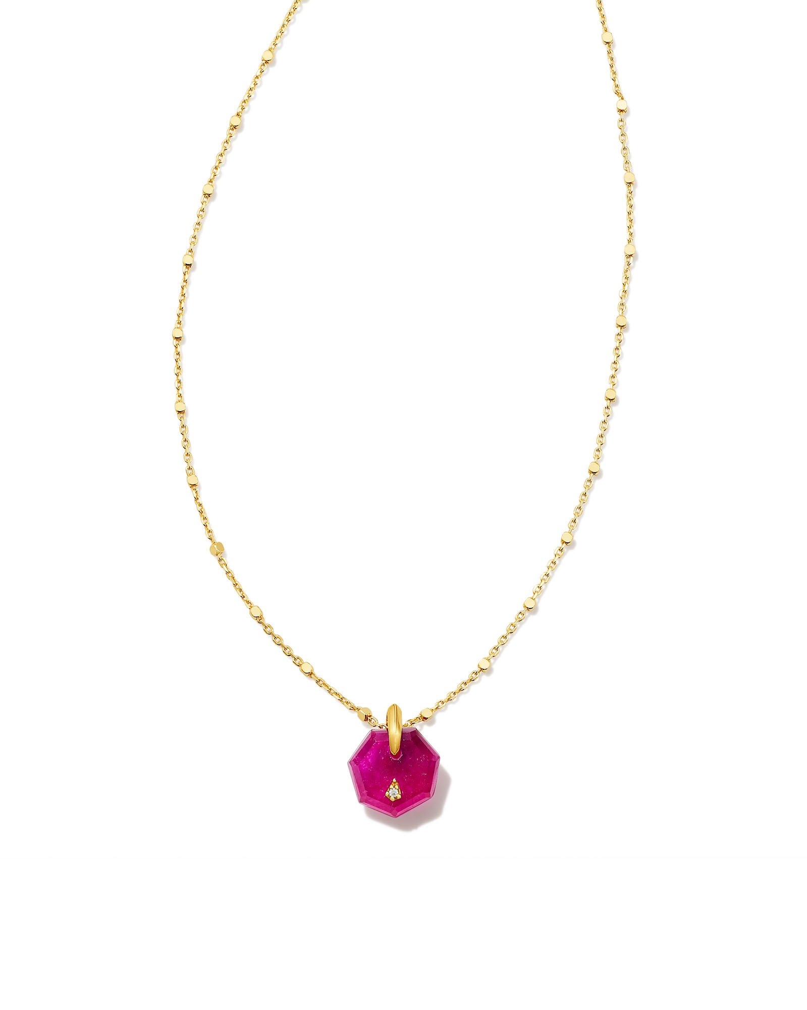 Anna Kate 18k Gold Vermeil Pendant Necklace in Pink Quartzite