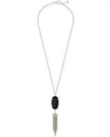Rayne Silver Long Necklace in Black | Kendra Scott