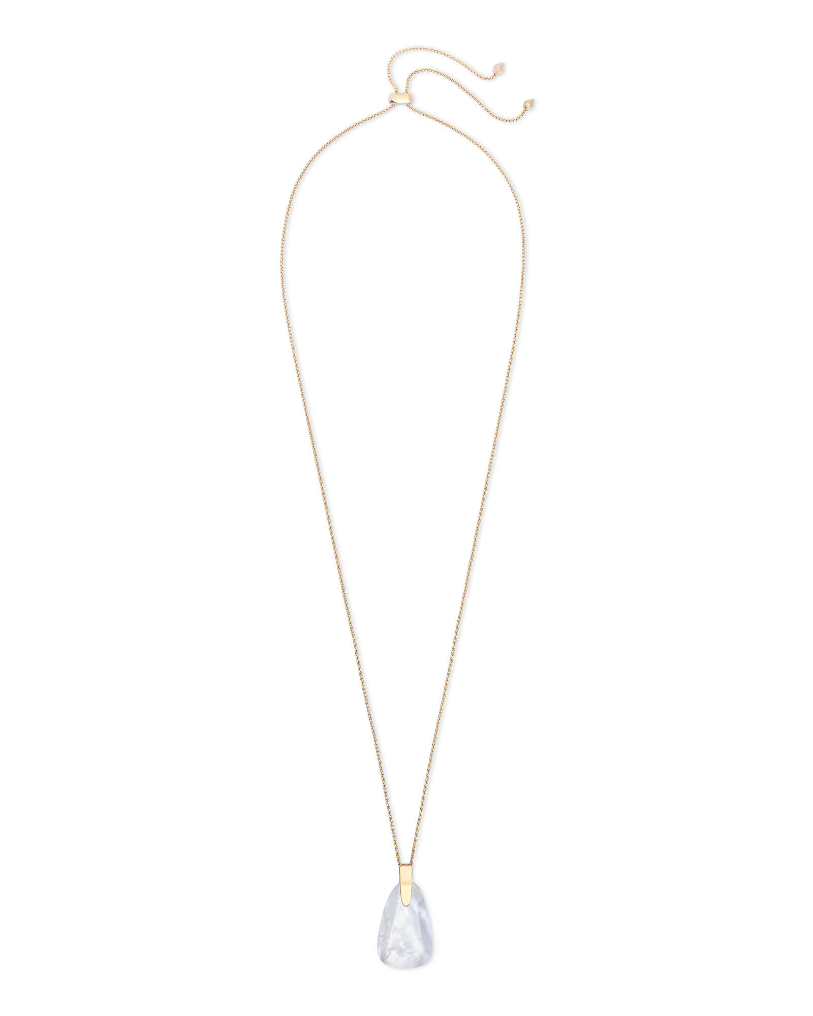 Maeve Gold Long Pendant Necklace in Ivory Mother-of-Pearl | Kendra Scott