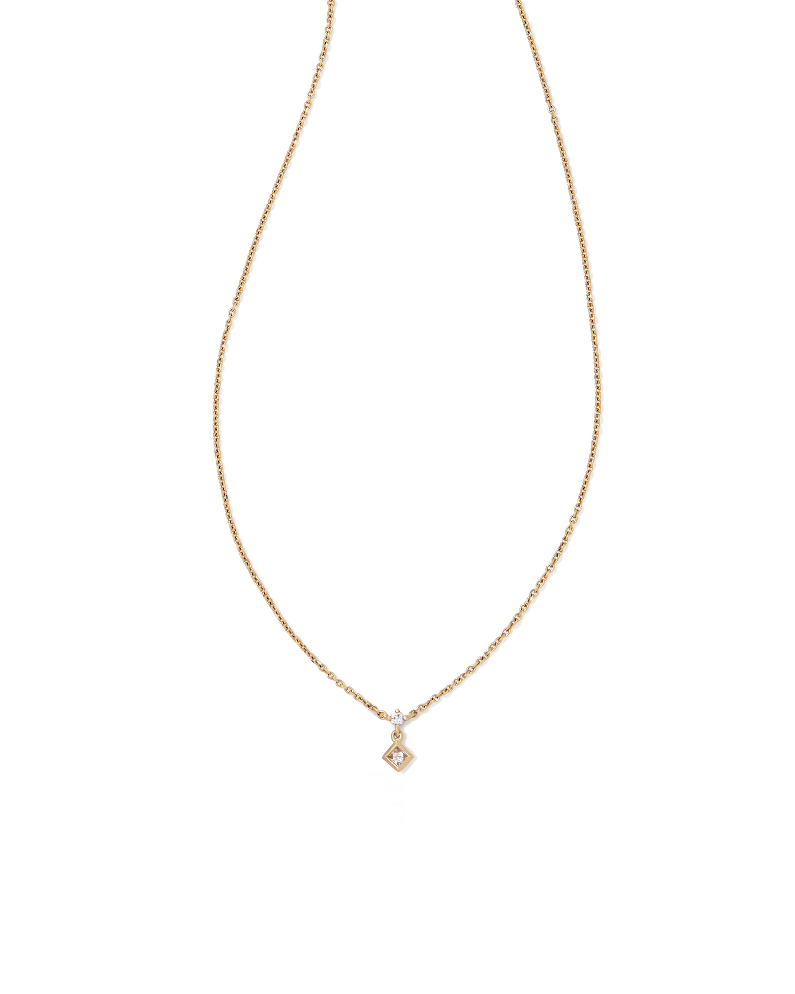 Michelle 14k Yellow Gold Diamond Accent Pendant Necklace in White ...