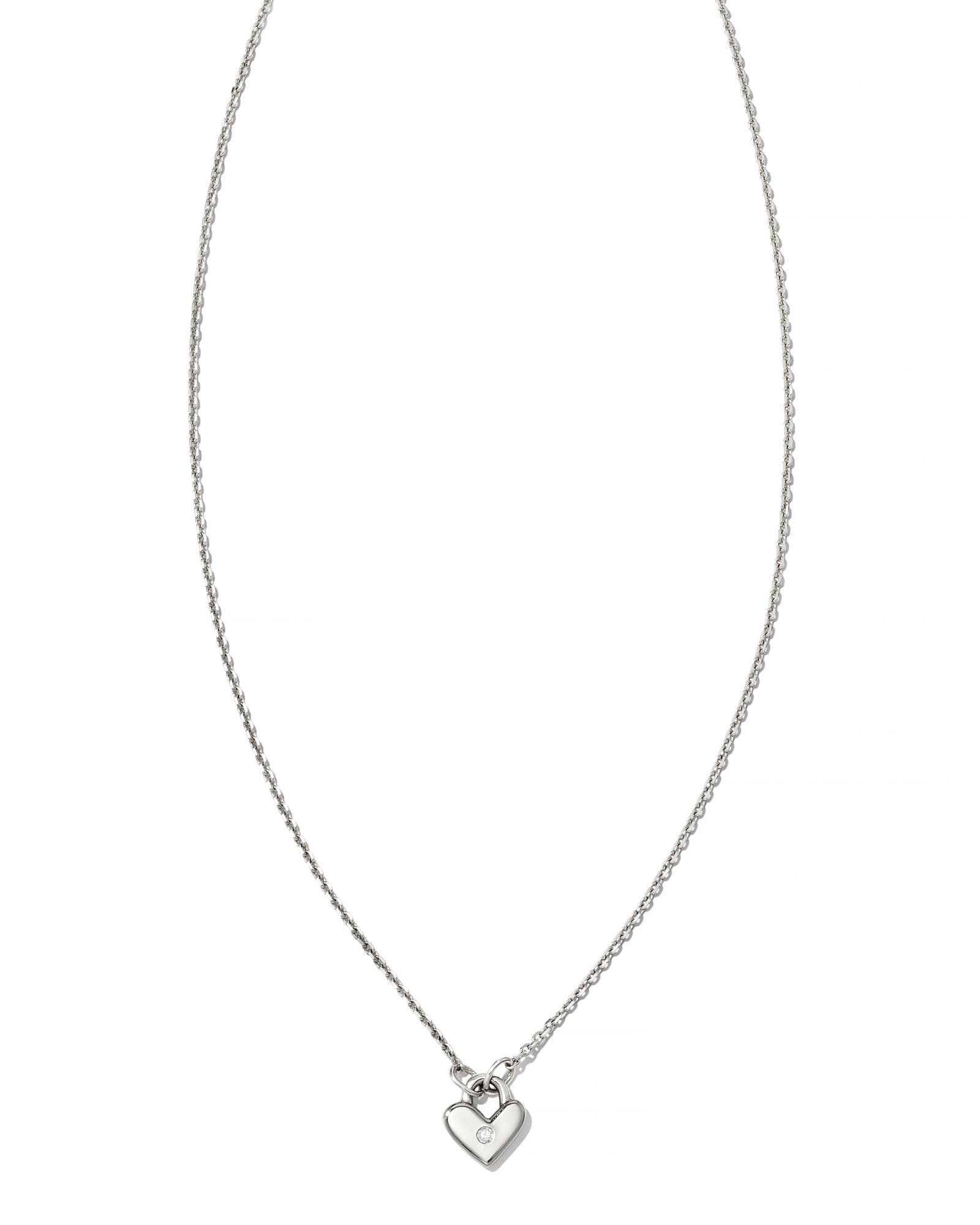 tiny heart necklace white gold