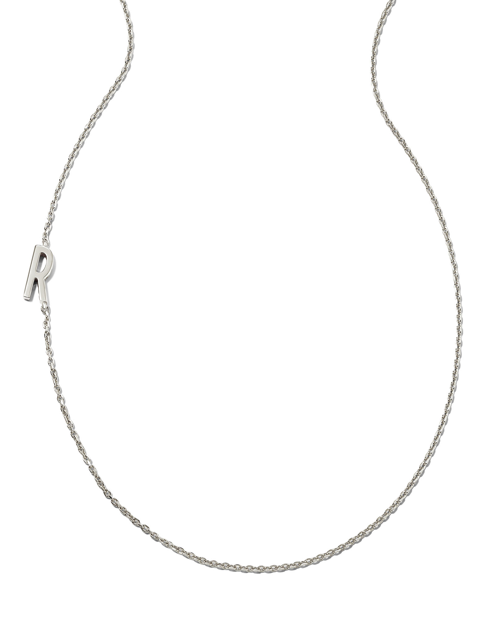 Letter R Inline Initial Necklace in Sterling Silver | Kendra Scott