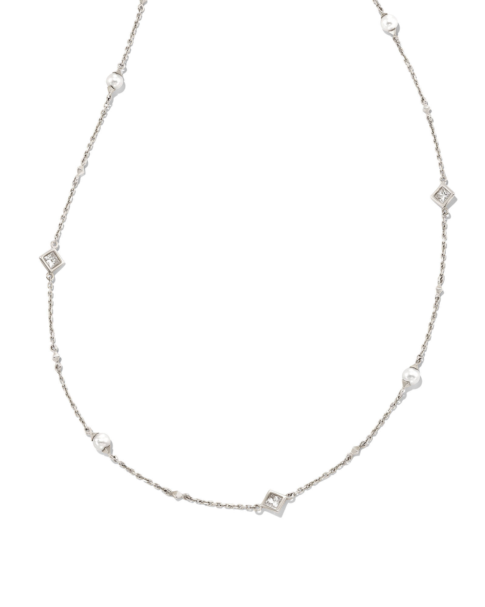 Michelle 14k White Gold Strand Necklace in White Pearl | Kendra Scott