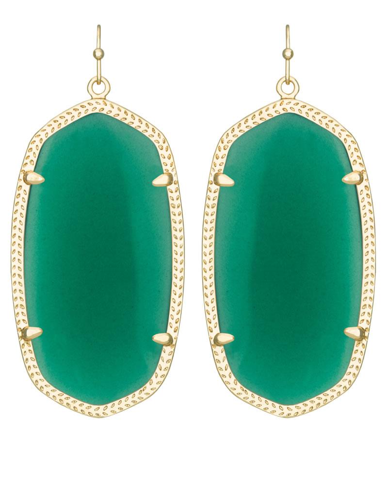 Danielle Gold Statement Earrings in Green | Kendra Scott