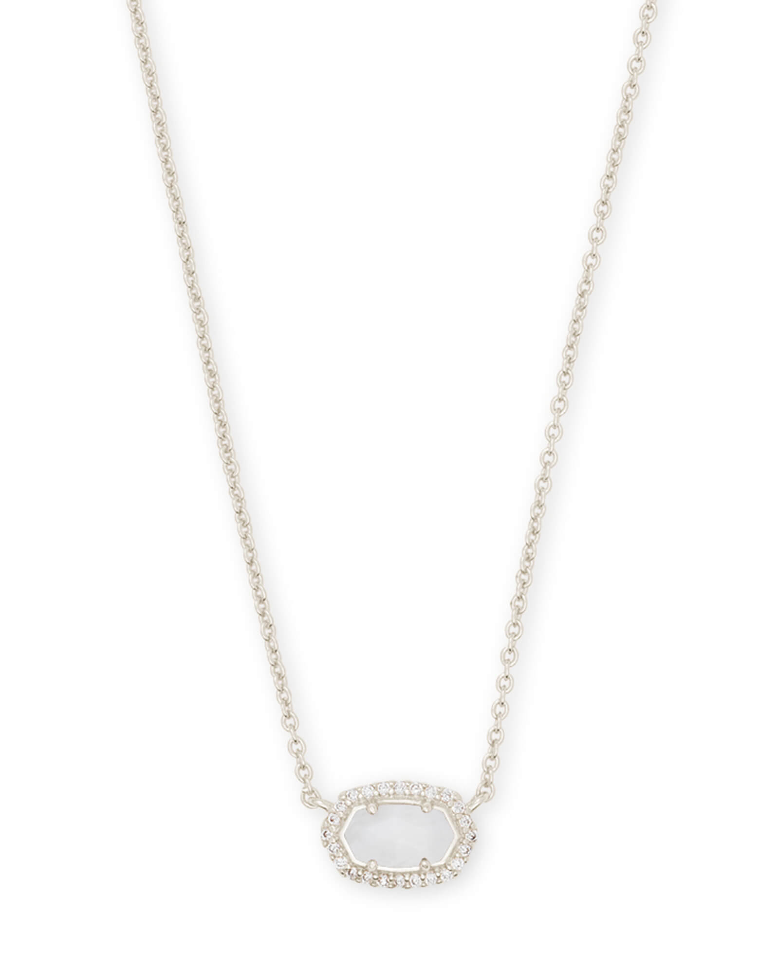 Chelsea Silver Pendant Necklace in White Pearl