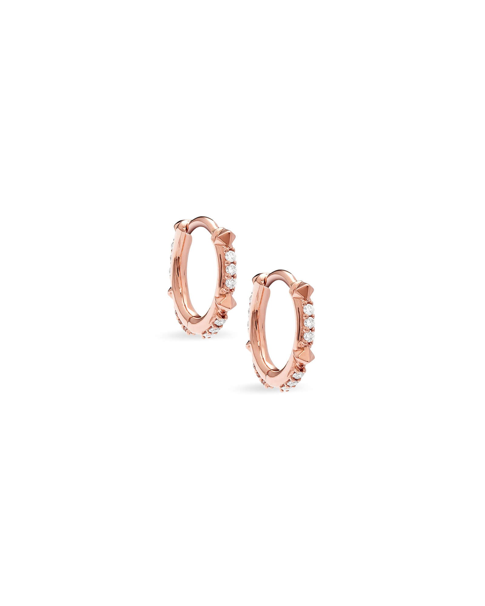 Rubans Voguish Rose Gold plated Zirconia Studded Huggie Hoop Earring