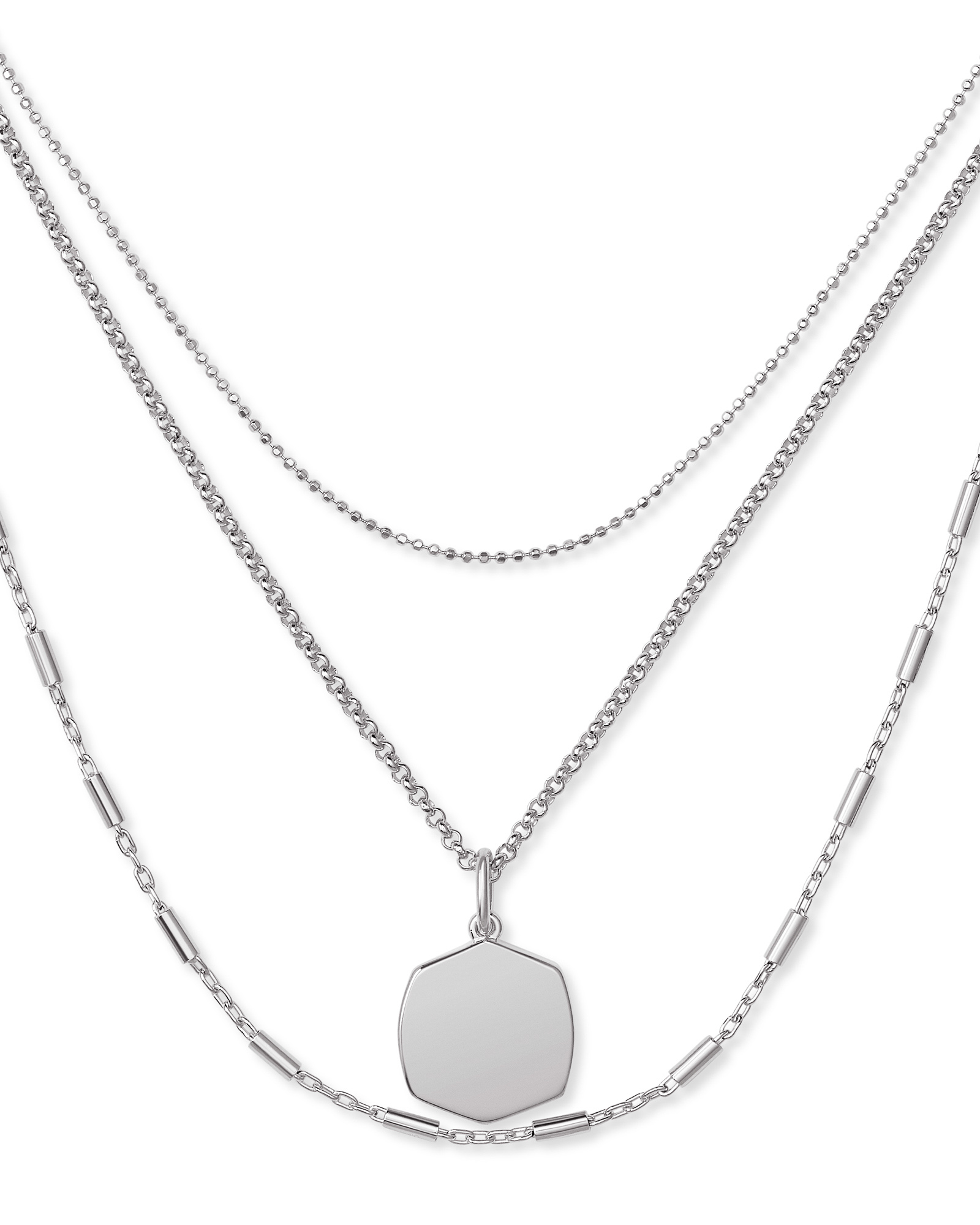 Davis Triple Strand Necklace in Sterling Silver | Kendra Scott