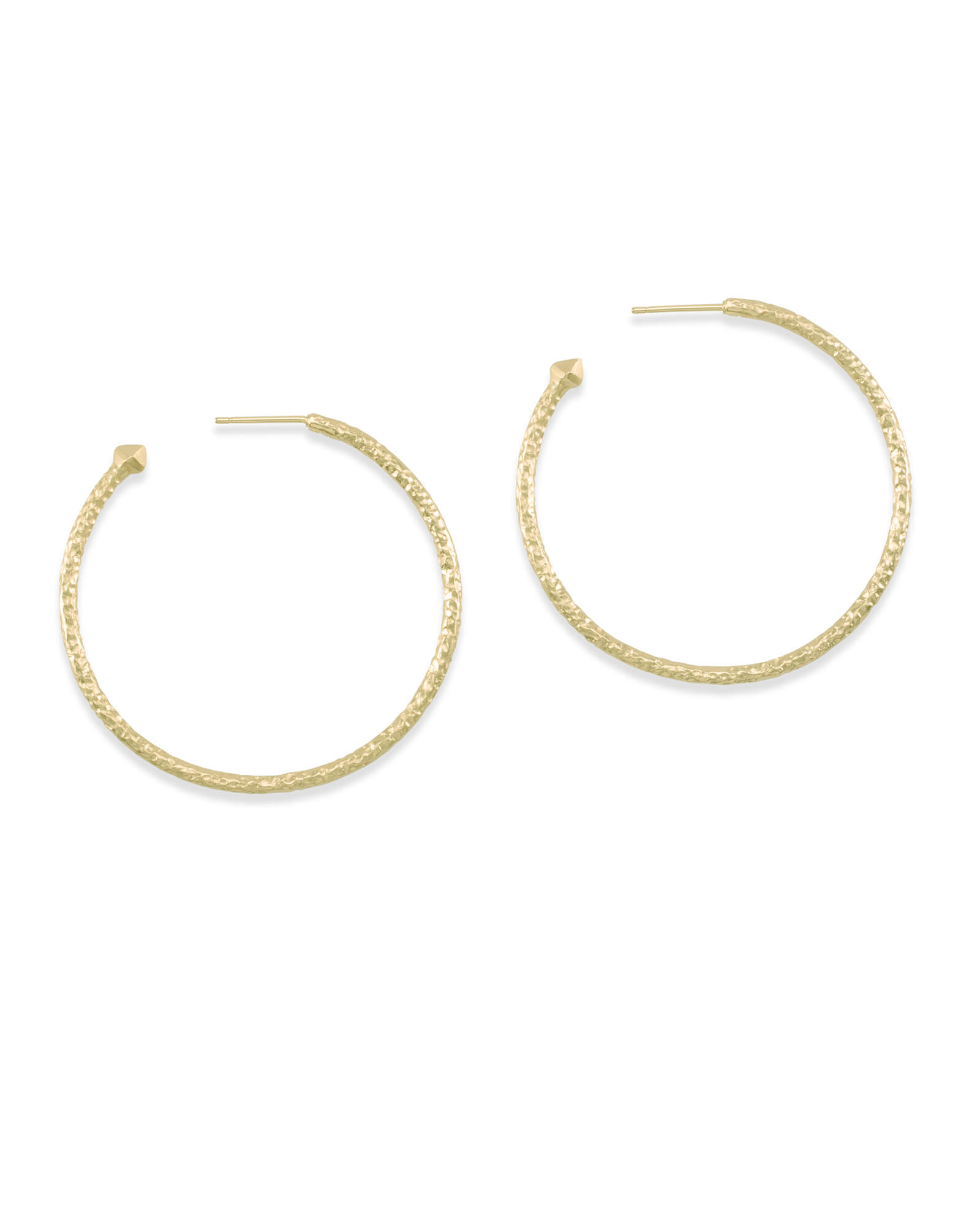 Hammered Hoop Earrings in Gold | Kendra 