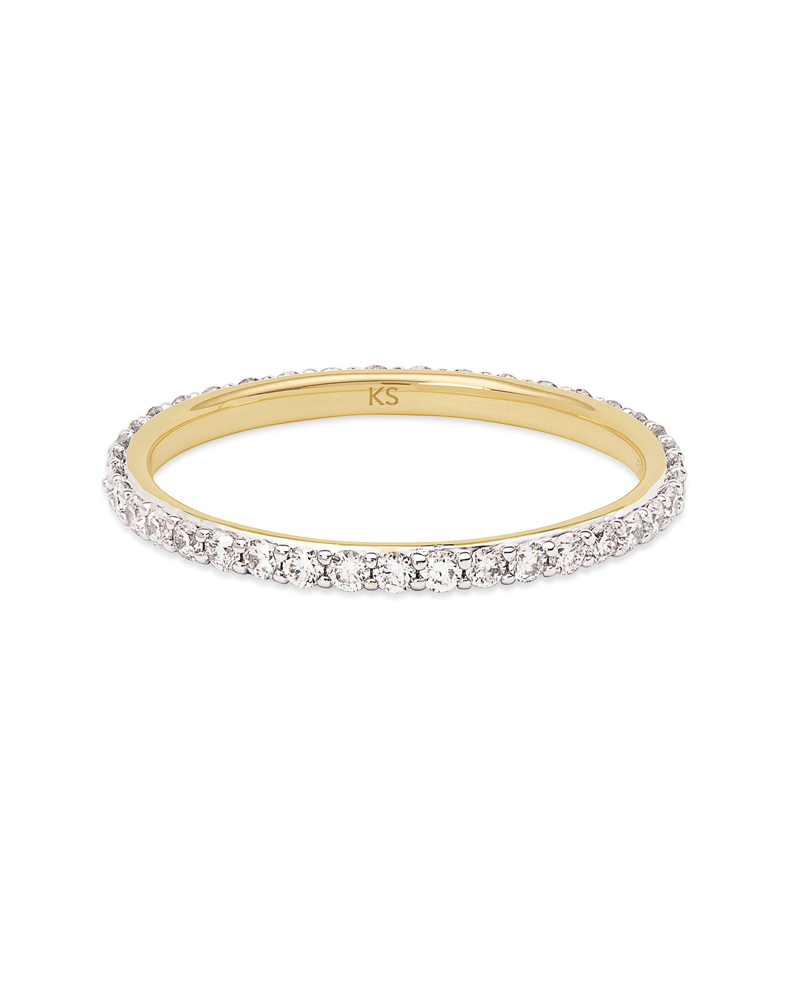 Marilyn 14K Yellow Gold Band Ring in White Diamond