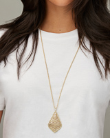 Kinsley Gold Statement Necklace in Green Mix