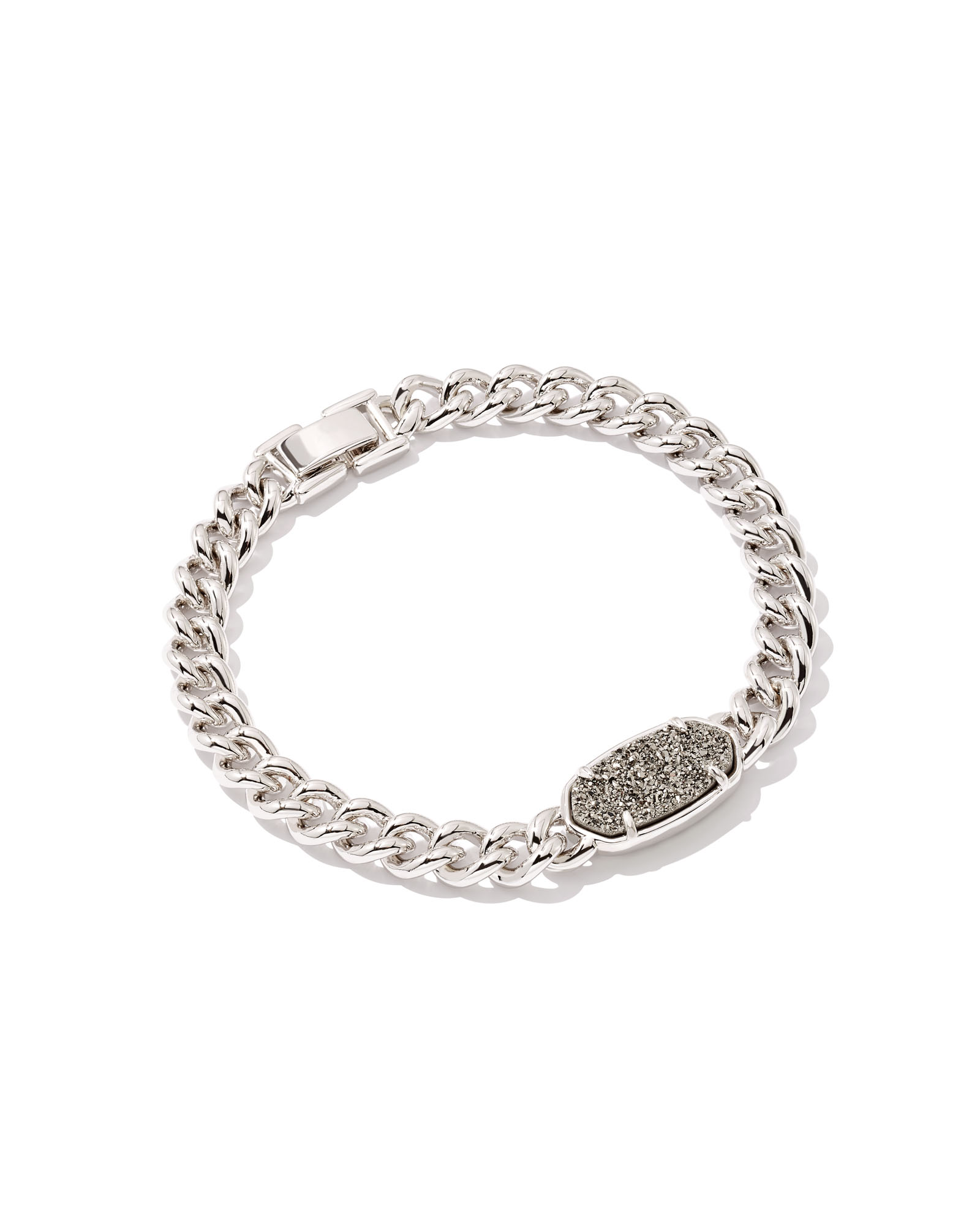 Elaina Silver Chain Bracelet in Platinum Drusy | Kendra Scott