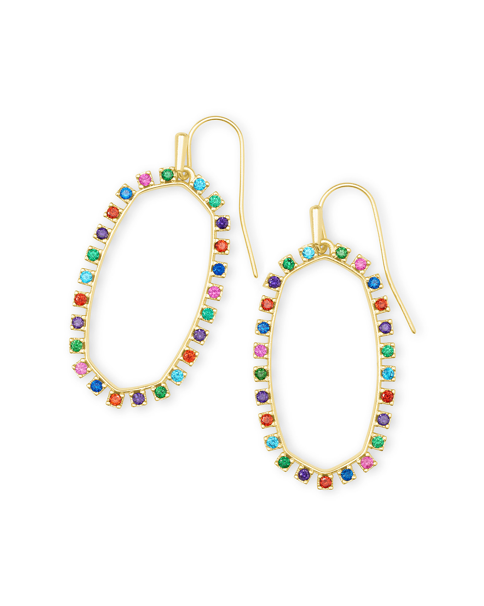 Elle open frame crystal drop outlet earrings