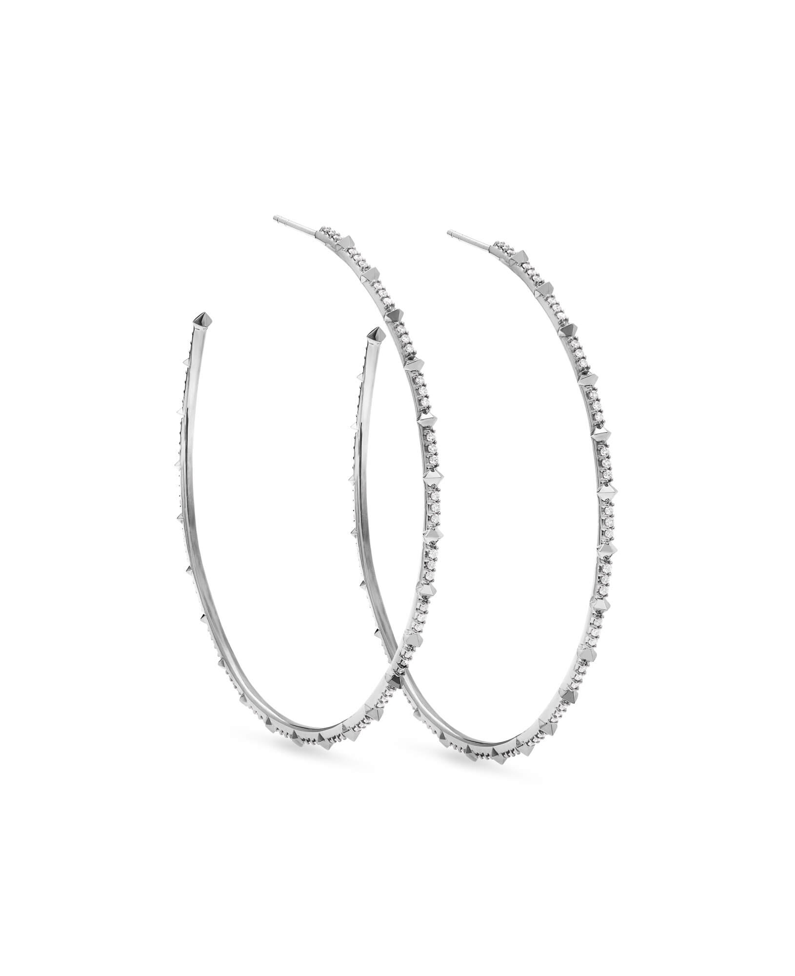 Nia 14k White Gold Earrings In White Diamond Kendra Scott