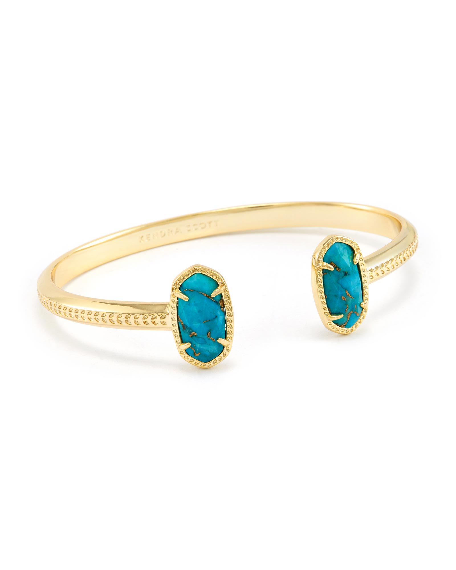 Elton Gold Pinch Cuff Bracelet in Blue Turquoise | Kendra Scott