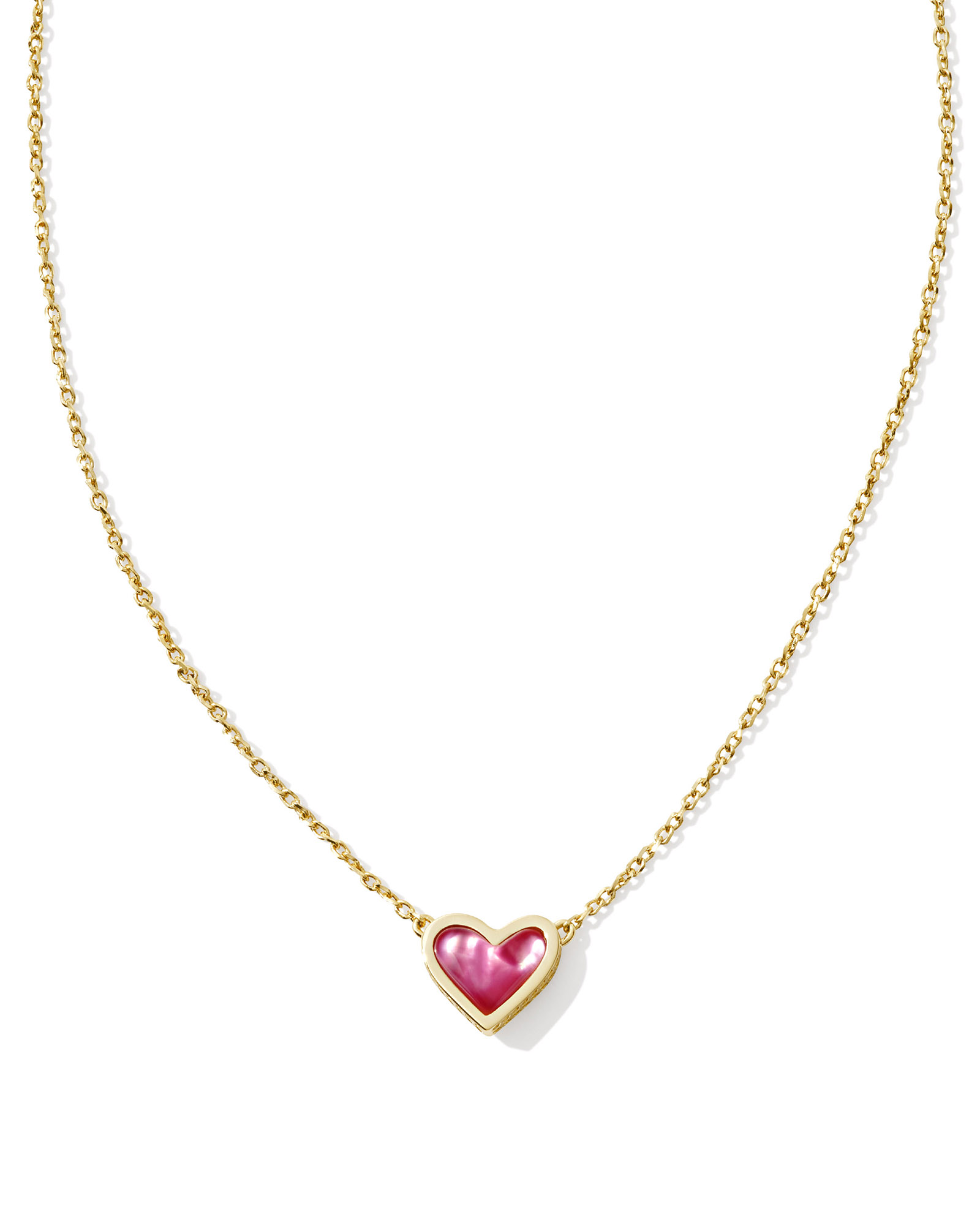 Framed Ari Heart Gold Short Pendant Necklace in Azalea Illusion ...