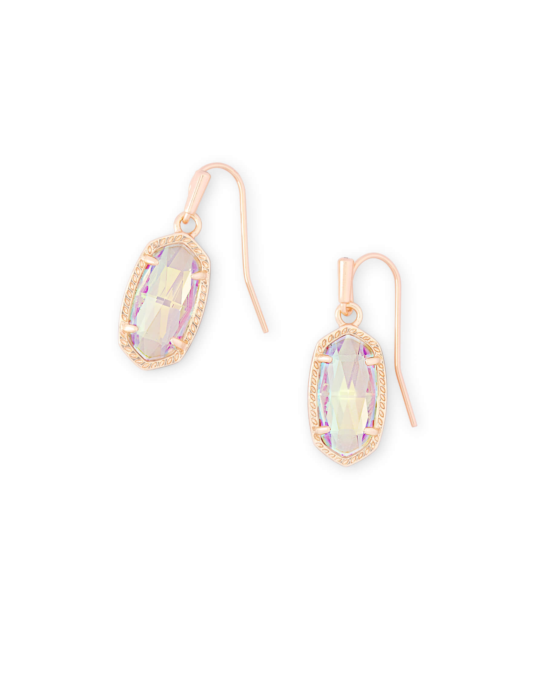 Lee Rose Gold Drop Earrings in Dichroic Glass | Kendra Scott