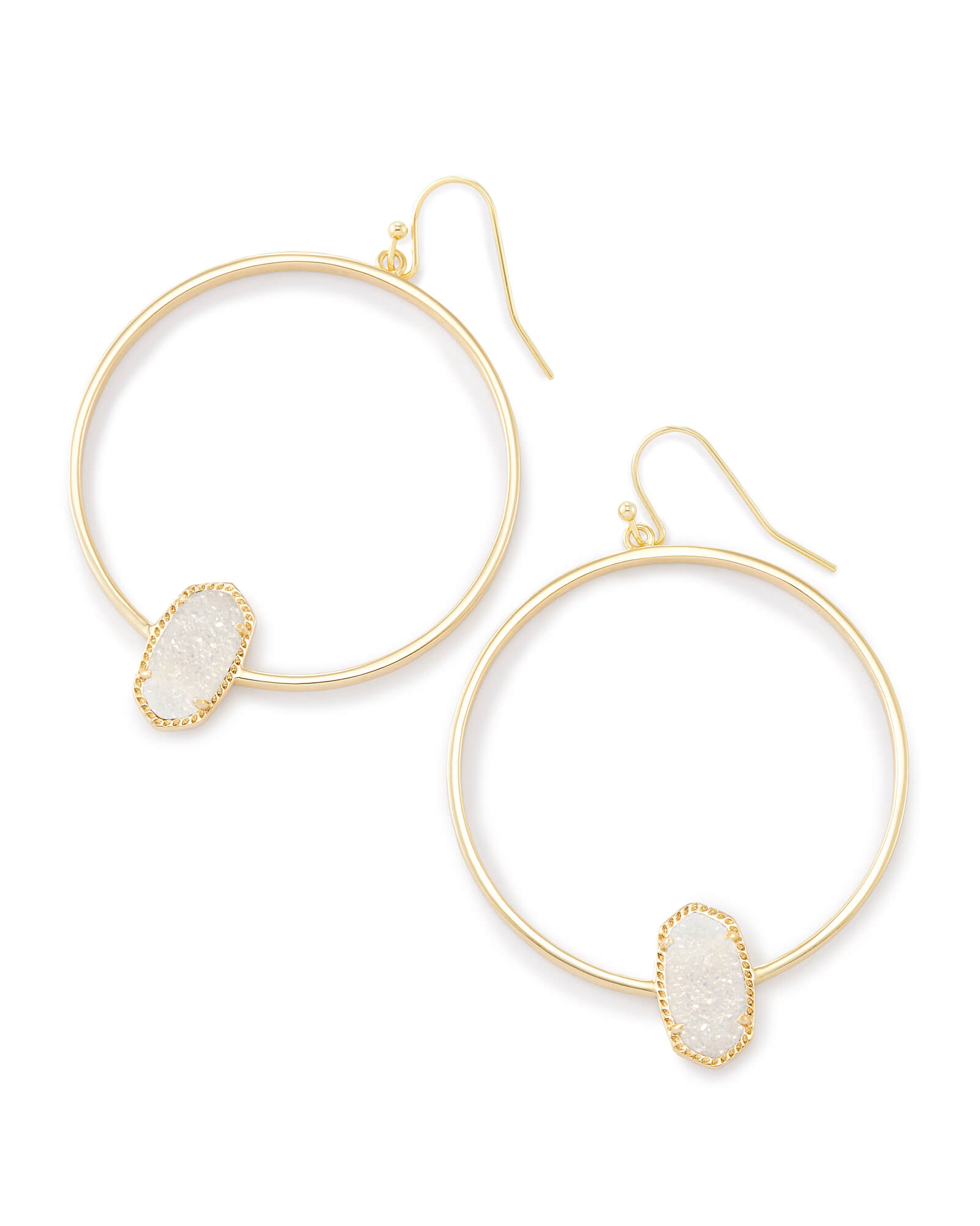 Elora Gold Hoop Earrings In Iridescent 