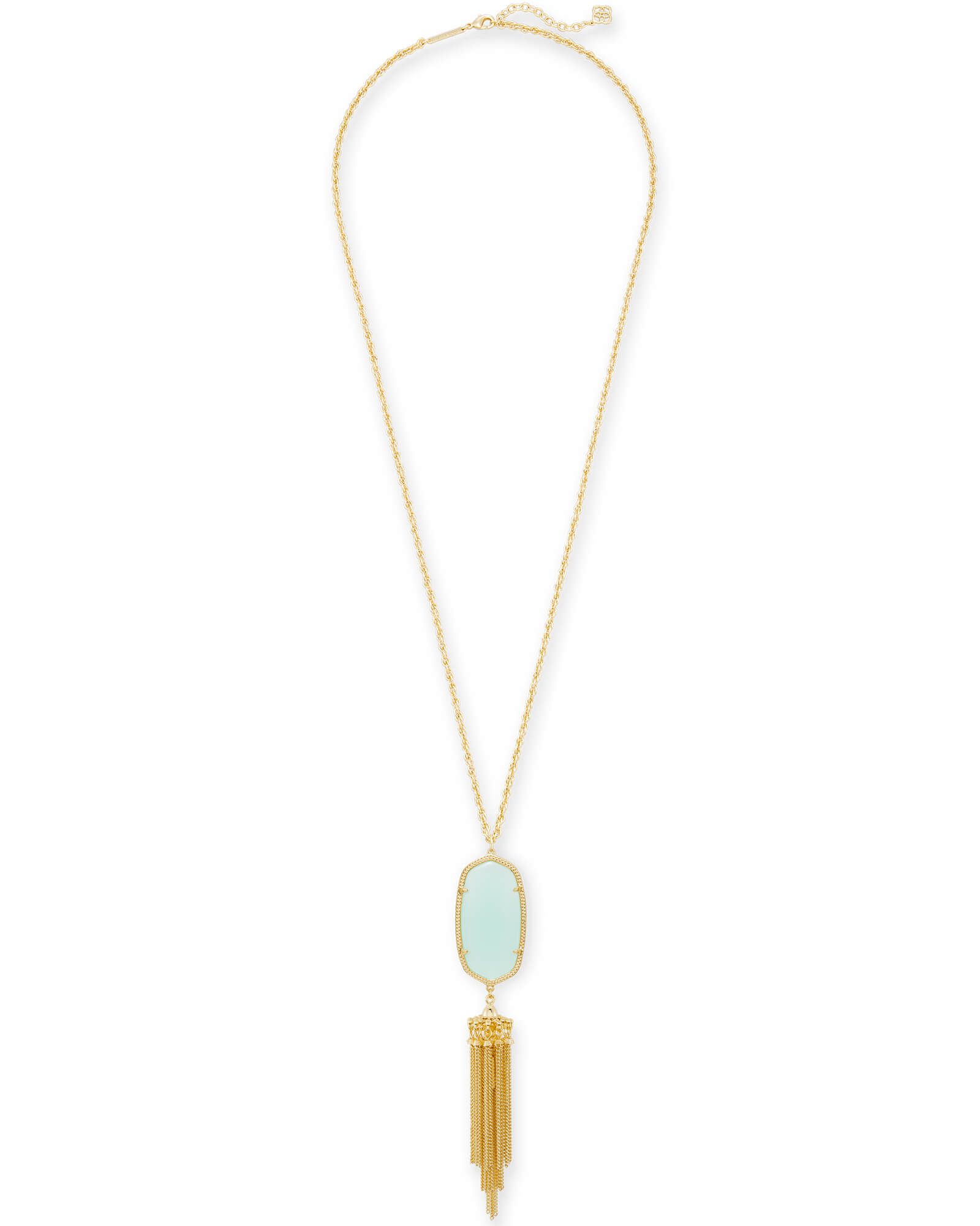 Rayne Gold Long Pendant Necklace in Chalcedony| Kendra Scott