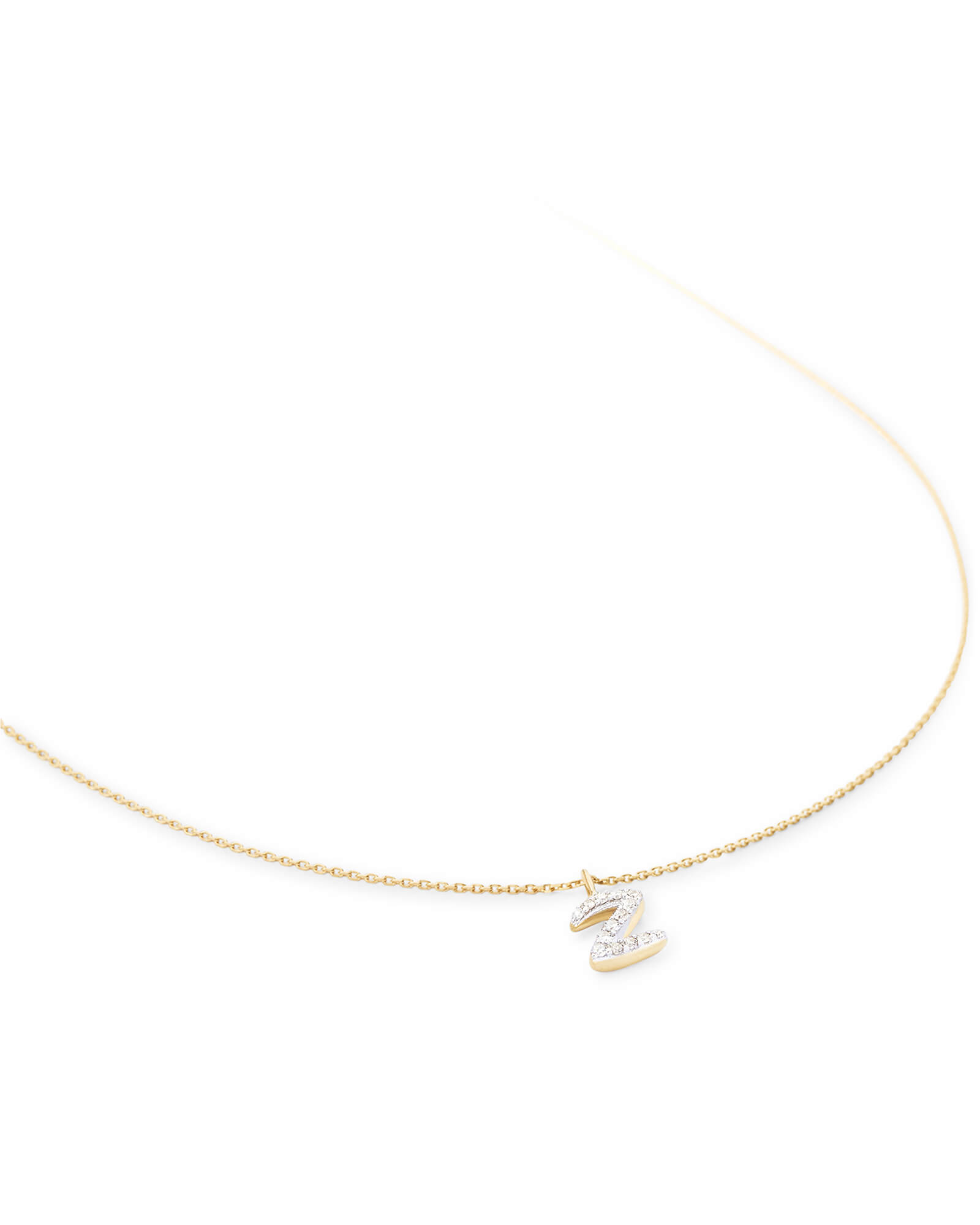 Diamond Letter Z Pendant Necklace in 14k Yellow Gold | Kendra Scott