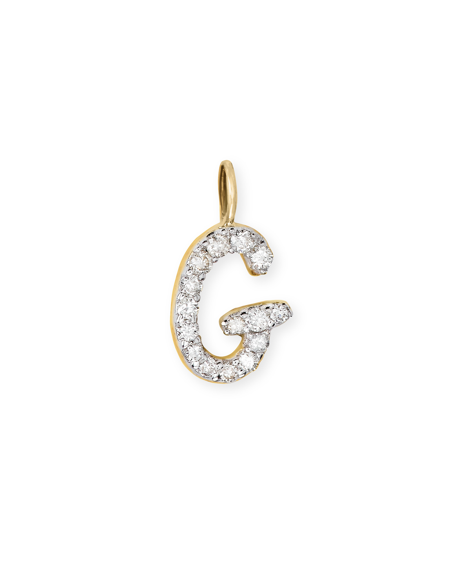 Diamond Letter Charms G / White