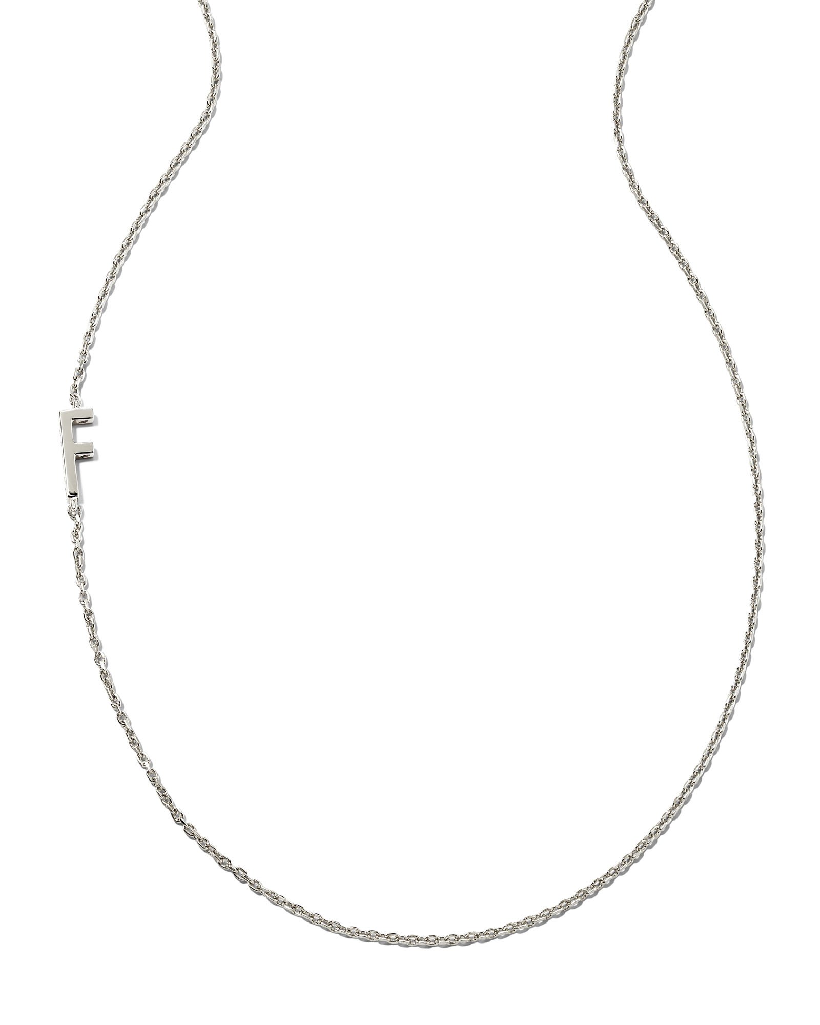 Letter F Inline Initial Necklace in Sterling Silver | Kendra Scott