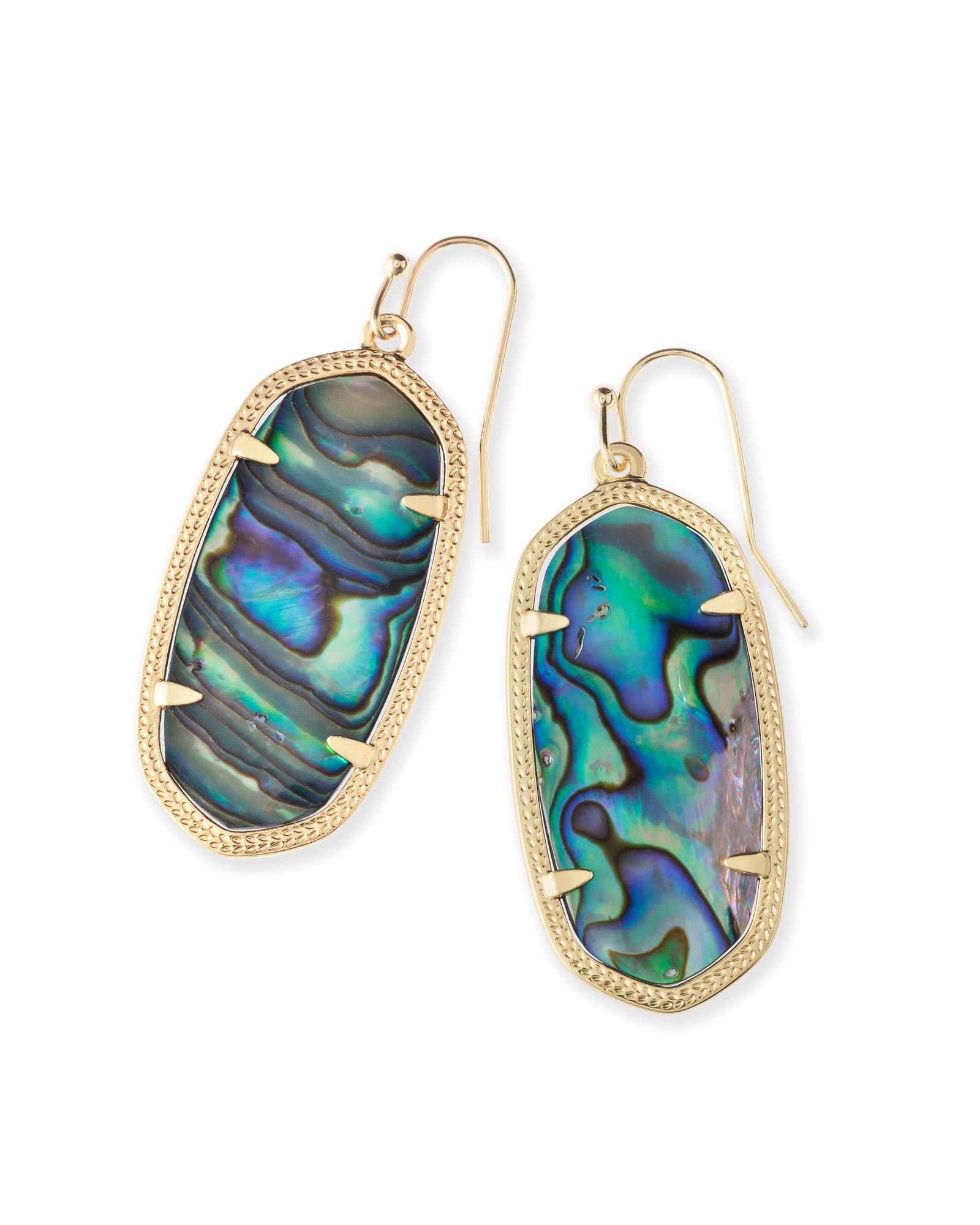 Elle Gold Drop Earrings Abalone Shell | Kendra Scott