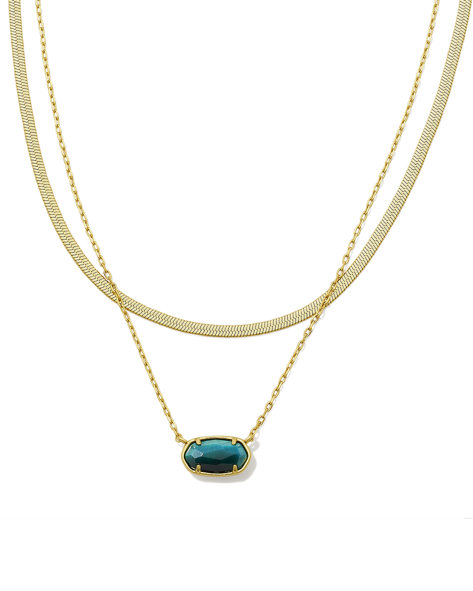 Kendra Scott Grayson Short Pendant Necklace in Green Illusion | REEDS  Jewelers