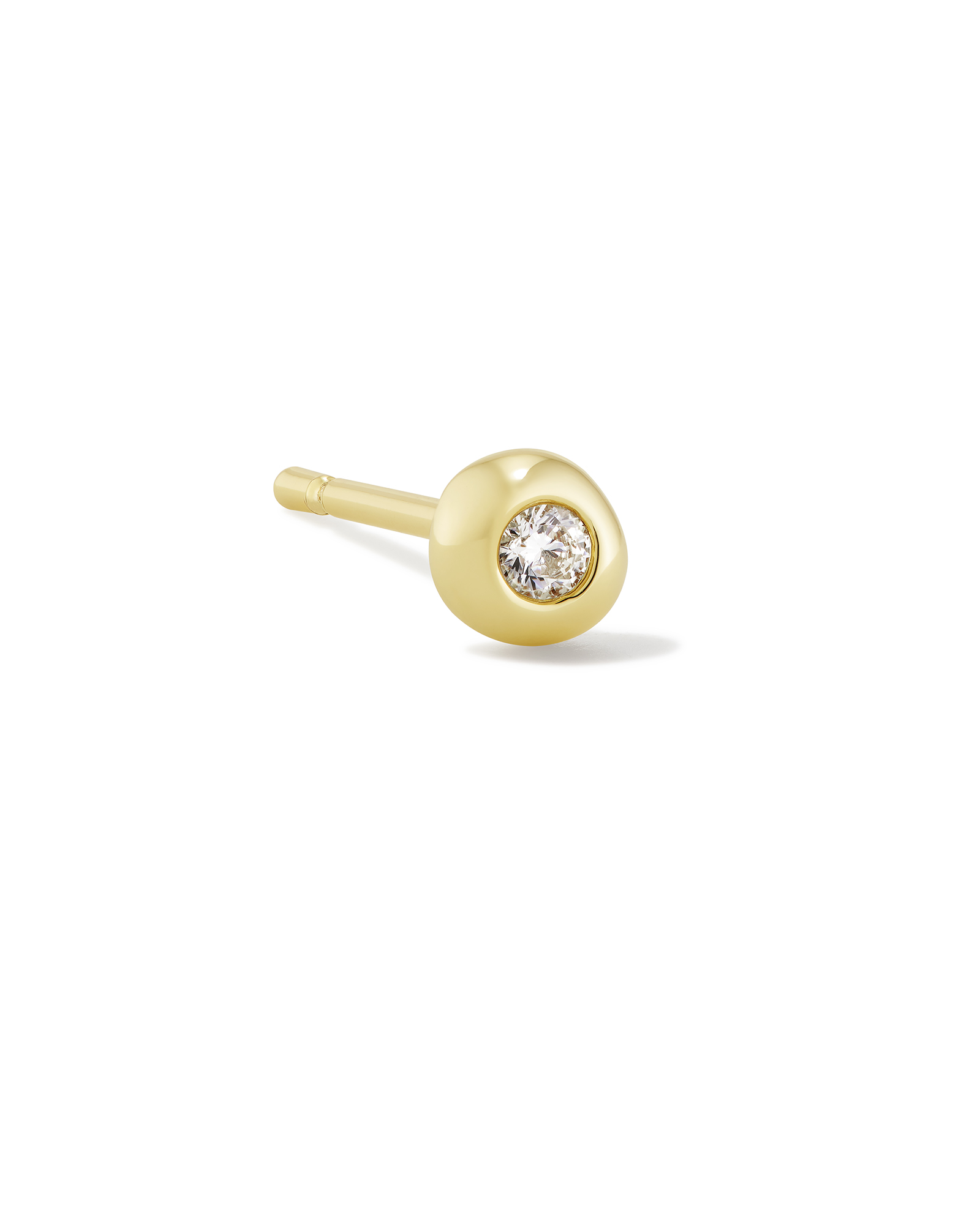 Haven Gold Crystal Heart Single Stud Earring in White Crystal