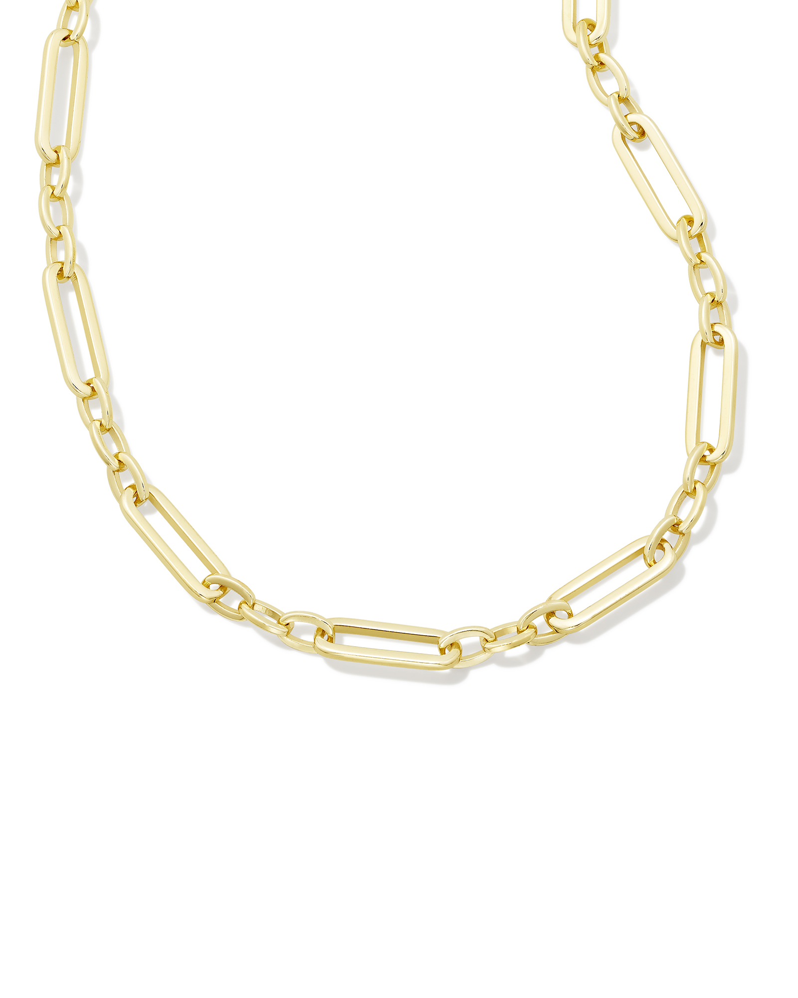 Heather Link and Chain Necklace in Gold