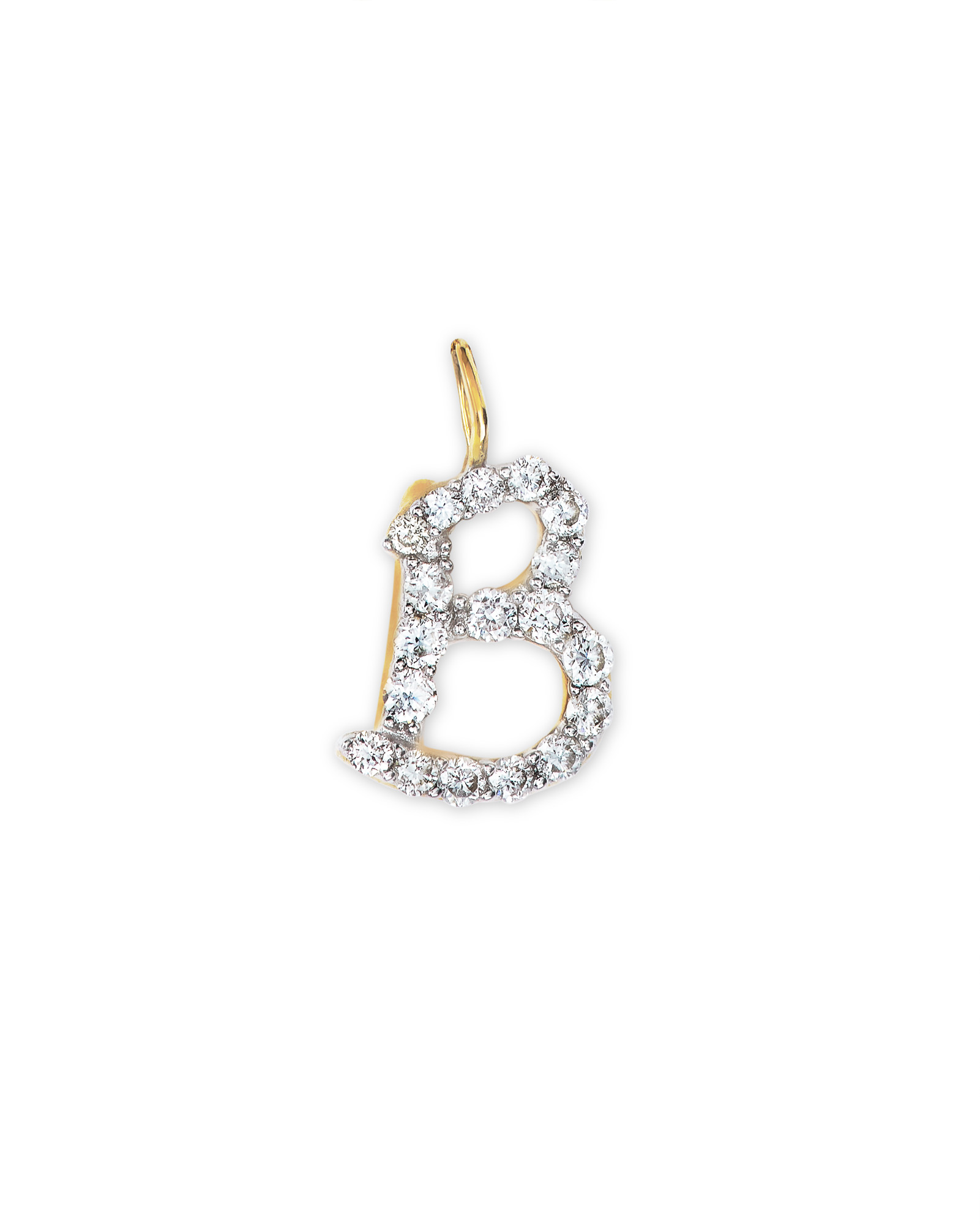 14k Yellow Gold Letter B Charm In White Diamond | Kendra Scott